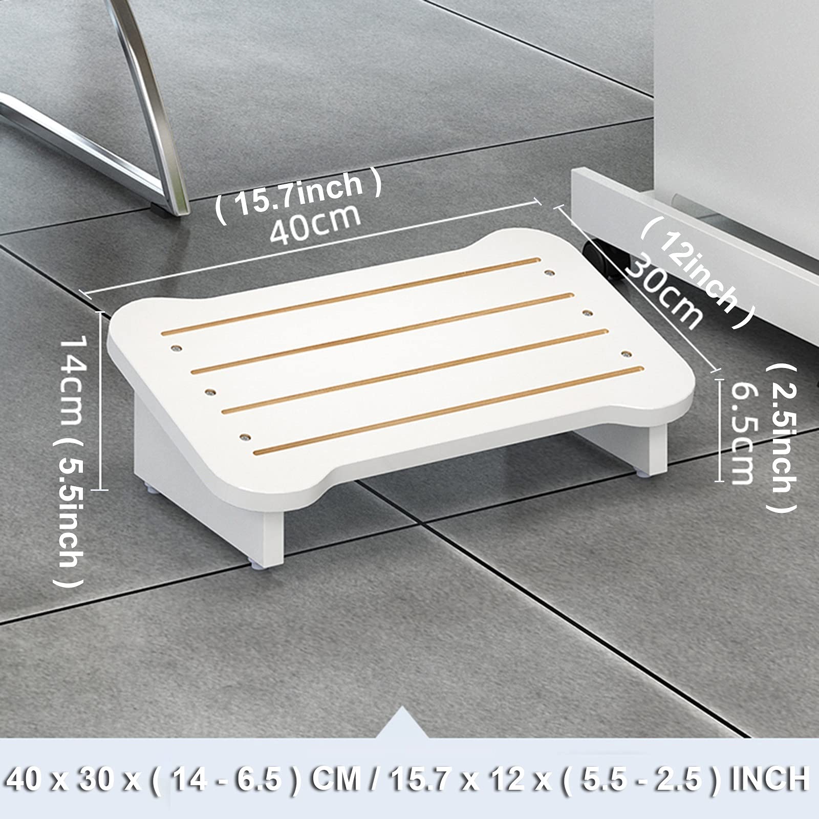 LXLA Poggiapiedi Anti Scivolo Poggiapiedi sotto Scrivania - Design Inclinato, Poggiapiedi Ergonomico Portatile in Legno, Supporto per La Postura Seduta, Ufficio A Casa Uso del PC