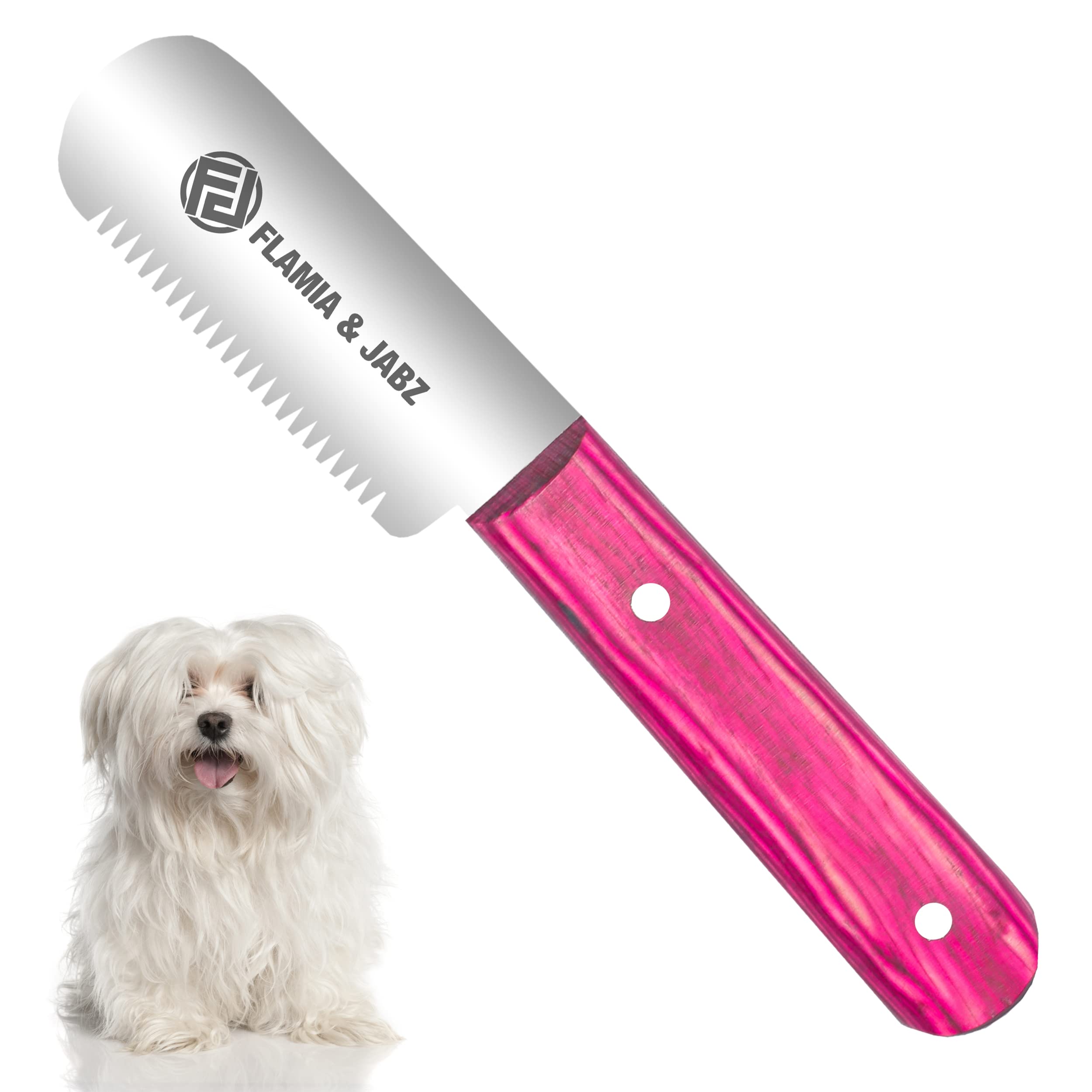 FJ Professional - Coltello spelafili per destrorsi, lama da 7,6 cm (acciaio inox) (grossolano, rosa)