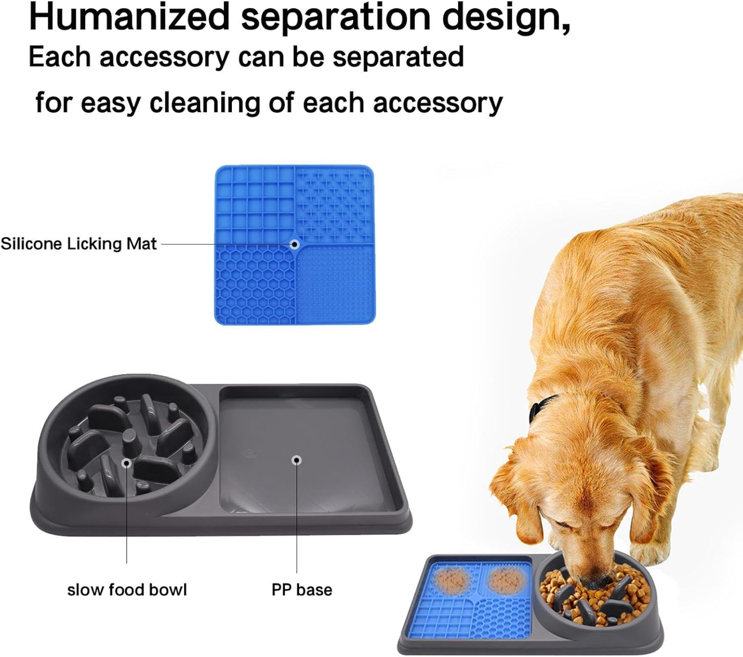 早食い防止 食器 早食い防止 猫, 滑り止め 安全 早食い防止 スローフィーダーボウル, 犬 猫 小型犬 大型犬 犬 なめるパッドを