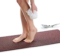 Vista 155 de ENKOSI Alfombra antideslizante para ducha y baño Loofah - Comodidad acolchada suave - Sin ventosas para bañeras lisas o texturizadas - Drenaje