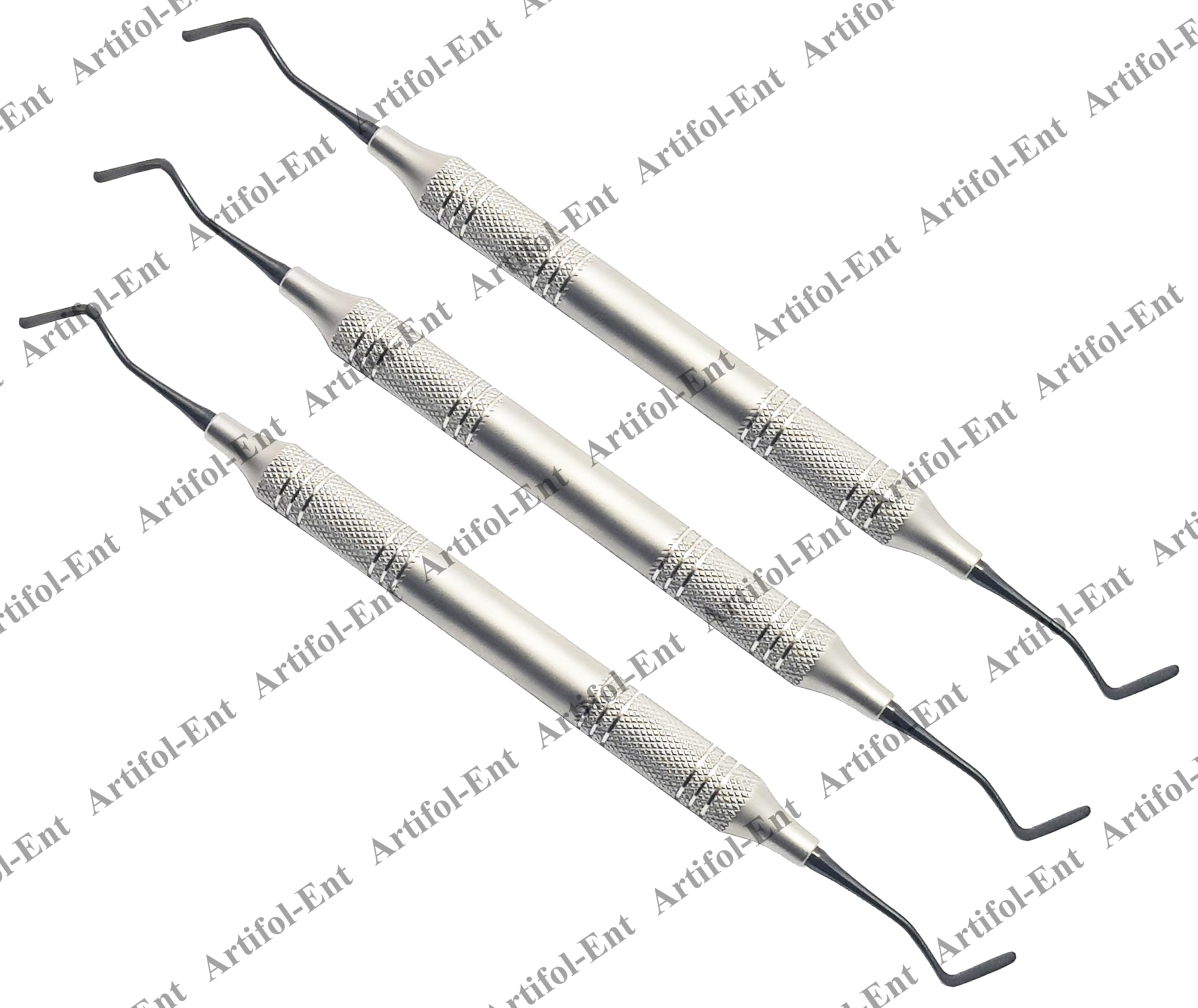 4 Goldstin Flexy-Thin – Composite Filling Instrument Set – 3 Pcs Dental Kit – Titanium Black Coated Tips, Flexible Reversed & Flared Paddle Design, Hollow Ergonomic Handles #TNCIGFT4