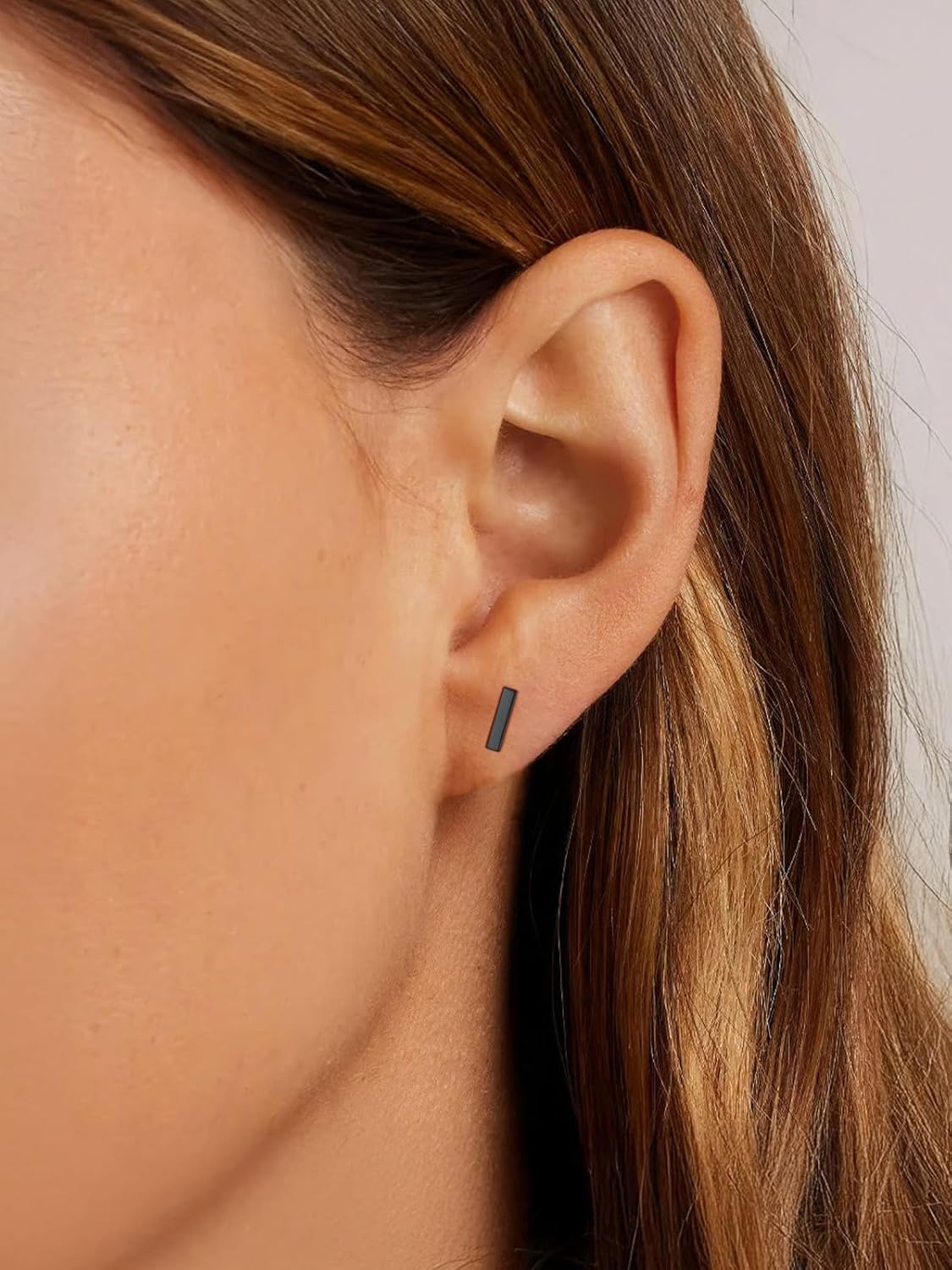FindChic Hypoallergenic Sterling Silver Small Bar/Heart/Dot/Triangle/Butterfly/Lightning Studs Earrings Minimalist Geometric Jewelry Valentine Gifts for Women Men Girls, with Gift Box
