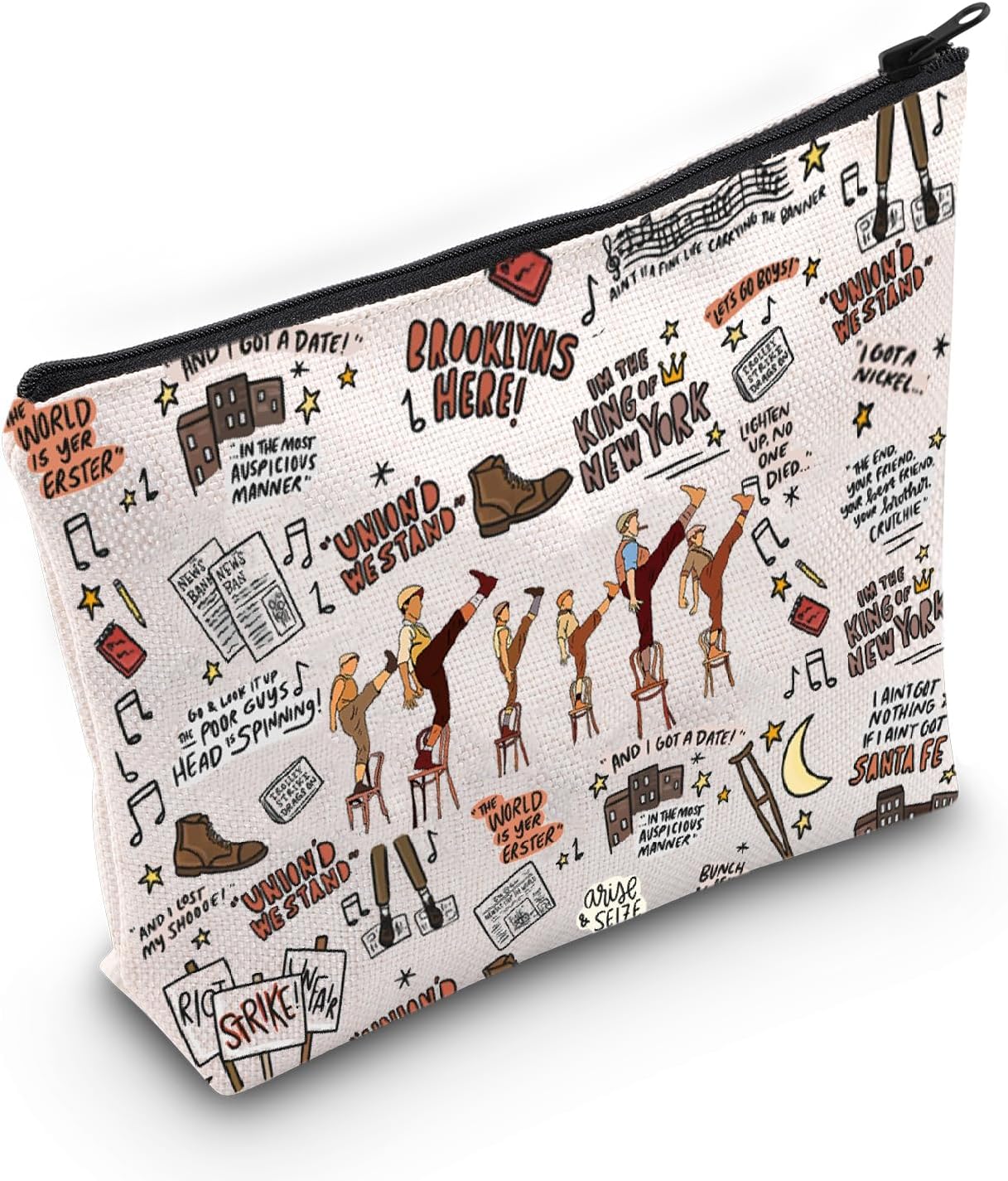 POFULL Musical Theatre Inspired Gift Newsboy Theatre Cosmetic Bag Musical Lover Gift