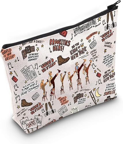 POFULL Regalo inspirado en el teatro musical Newsboy Theatre Bolsa de cosméticos para amantes musicales