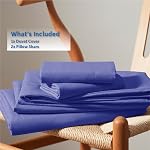 Nestl Bedding Couverture de couettes 3 Ensemble de pièces – Ultra Collection d'hôtels en microfibre brossé double – Couverture de confort avec fermeture de bouton et 2 Shams Oreiller, Bleu Royal - Plein (Double) 80"x90"