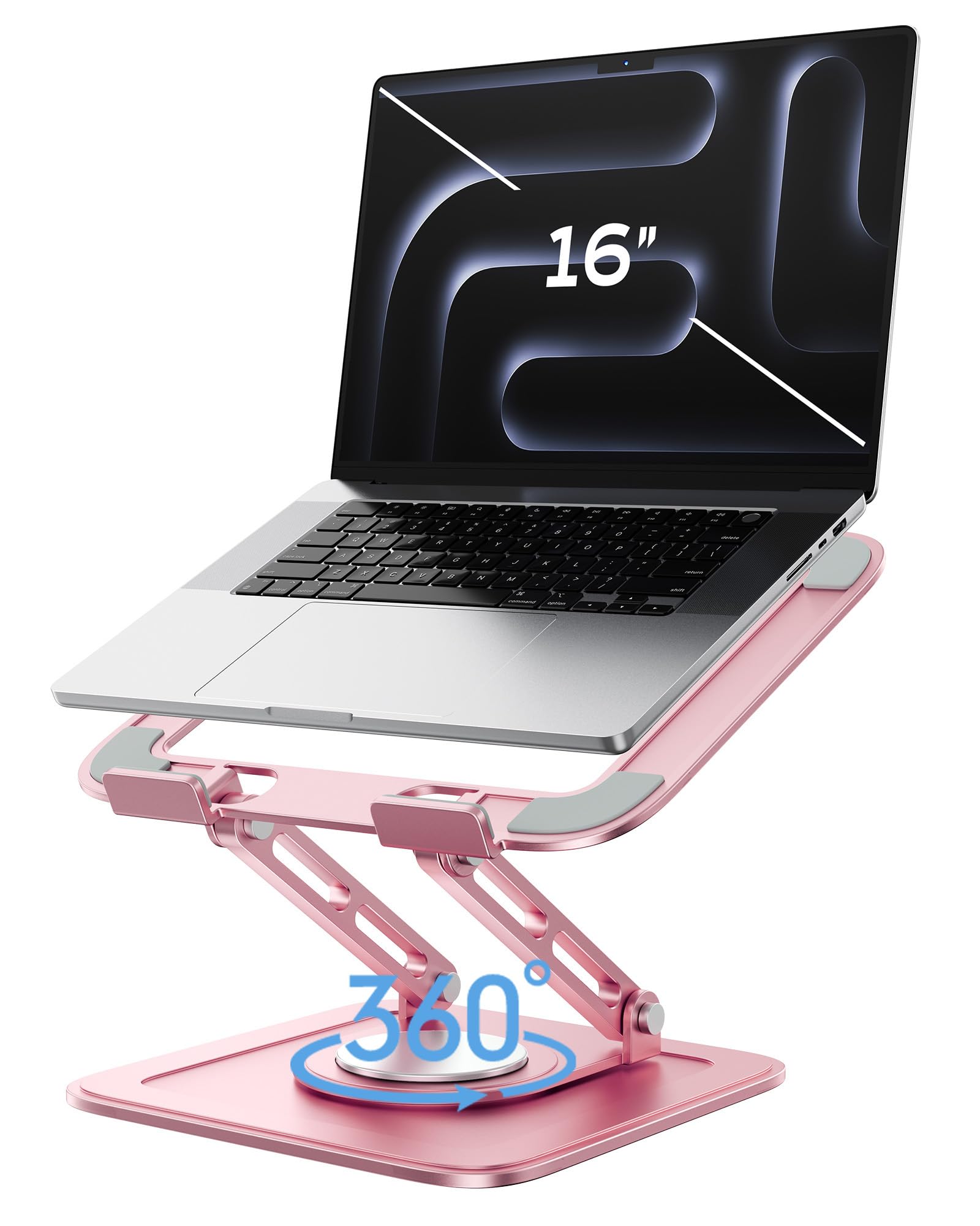 LOXP Adjustable Laptop Stand, Computer Stand with 360 Rotating Base, Ergonomic Laptop Riser Mount for Desk Foldable Protable Computer Desk Fits with