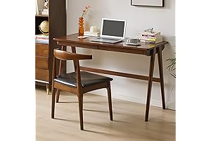Computer Desk with Drawers, Solid Wood Writing Desk, Oak Study Table