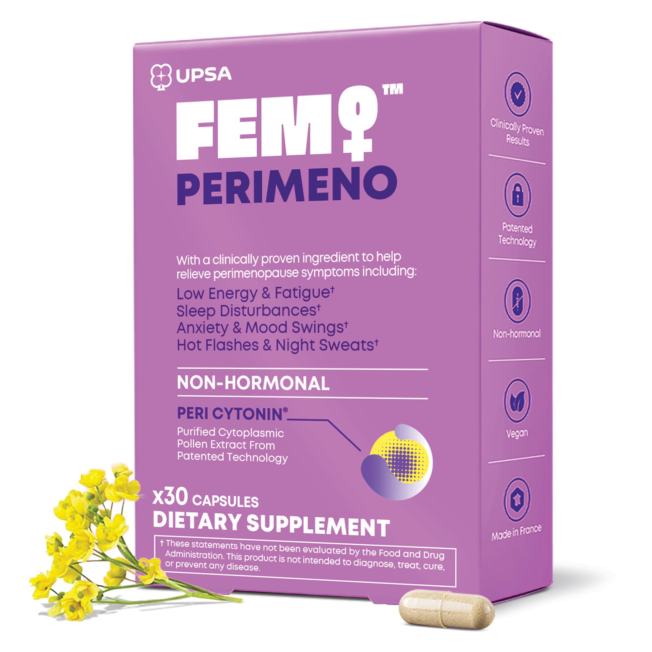 Upsa FEM Perimeno Perimenopause Supplements for Women - Non-Hormonal Pre-Menopause Support for Hot Flashes, Night Sweats, Mood, Sleep & Low Energy - 60 Capsules (60ct) — Amazon image 11