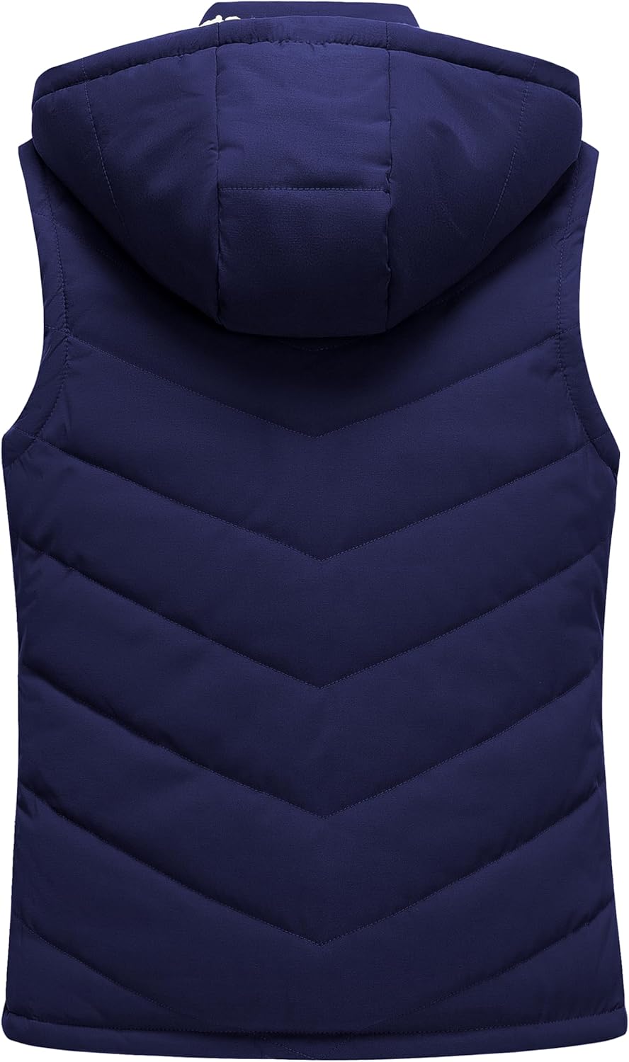 Pursky Women's Winter Vest Sherpa Fleece Lined Puffer Vest Warm Lightweight Sleeveless Jackets With Removable Hood - Image 2