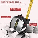 Tape Measure, Small Retractable Measuring Tape, Mini Tape Measure with Metric/Inch, Dual Sided, Magnetic Hooks, Rubber + Stainless Steel Case, for Home, Construction & DIY (10ft)