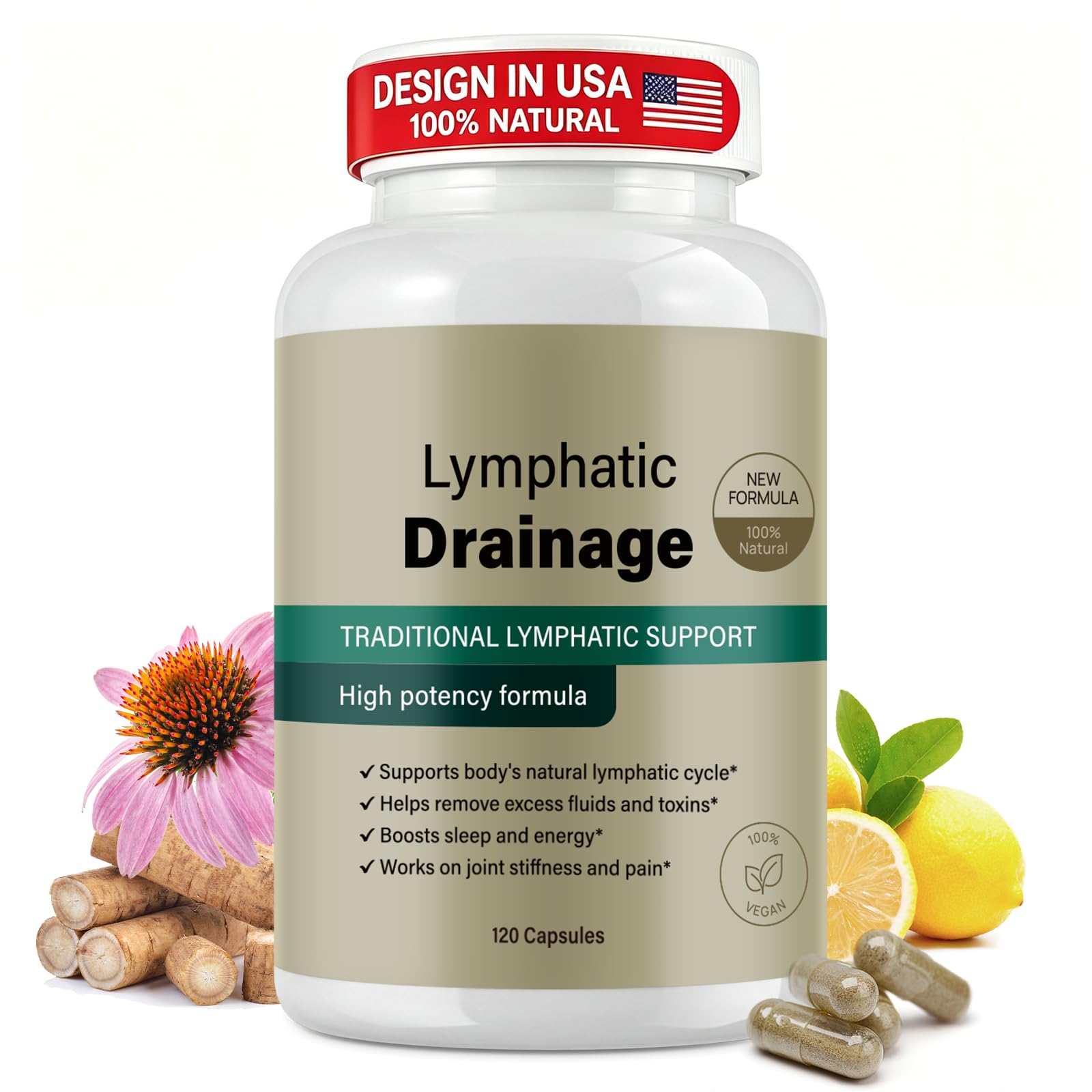 Lymphatic Drainage Supplements, Lymphatic Drainage Capsules for Immune