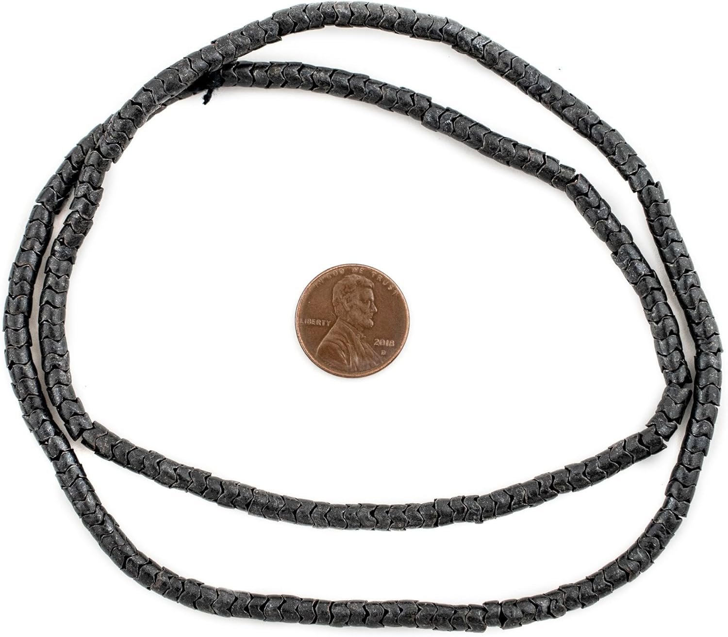 The Bead Chest Midnight Black Snake Beads - Full Strand of Interlocking Vertebrae Beads (4.5mm)