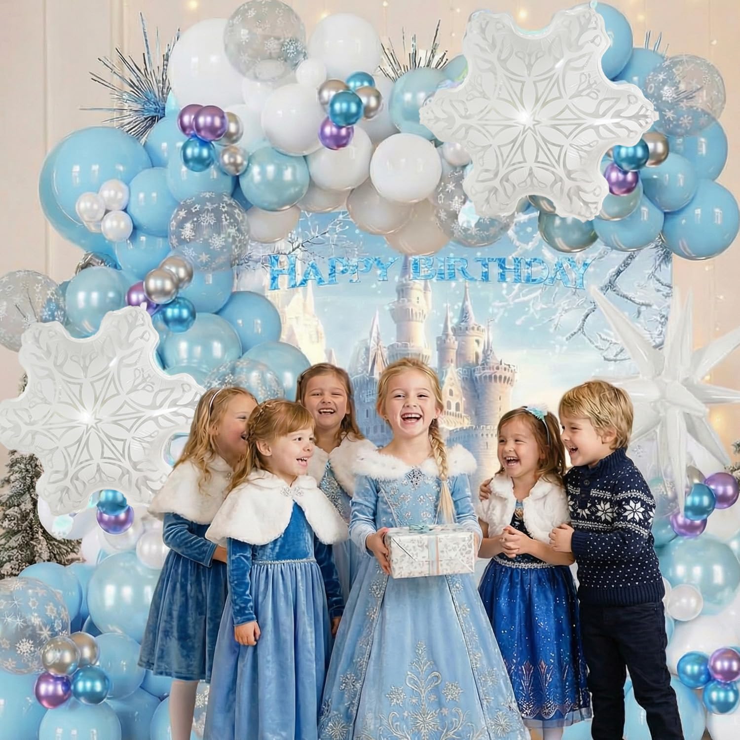 navy blue dress for baby girl Winter Wonderland Theme Birthday Party Ideas | Photo 16 of 16 main image 1