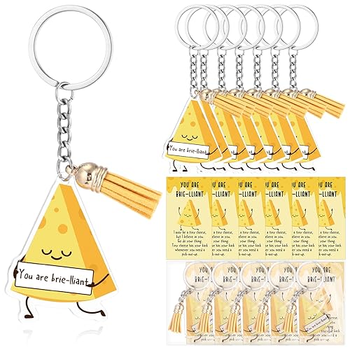 Siifert 36 Sets Funny Cheese Keychain Bulk Inspirational Positive Gift