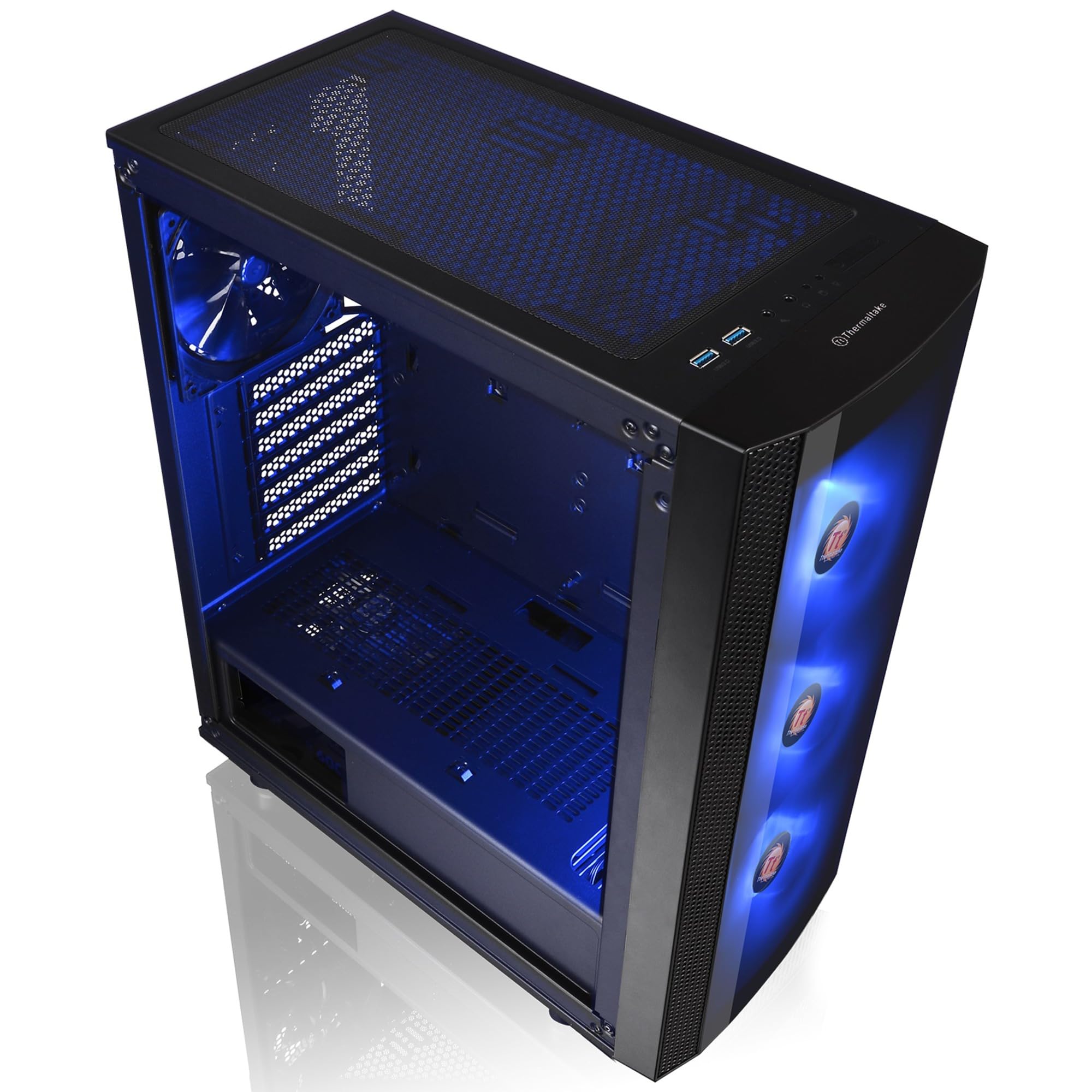 Thermaltake Versa J25 TG RGB - Caja Gaming para PC, Color Negro