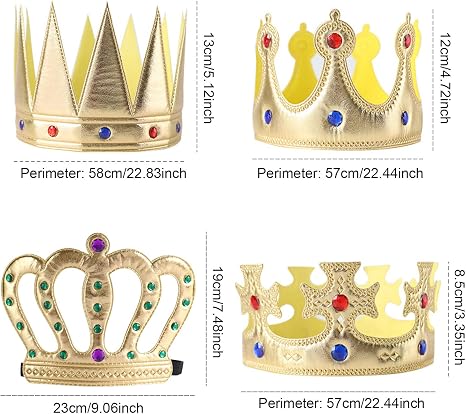 Yolzhxe 8 Kronen-Set – Gold & Silber King Crowns Mit Schmucksteinen, Für Mottoparty, Karneval, Kostüm