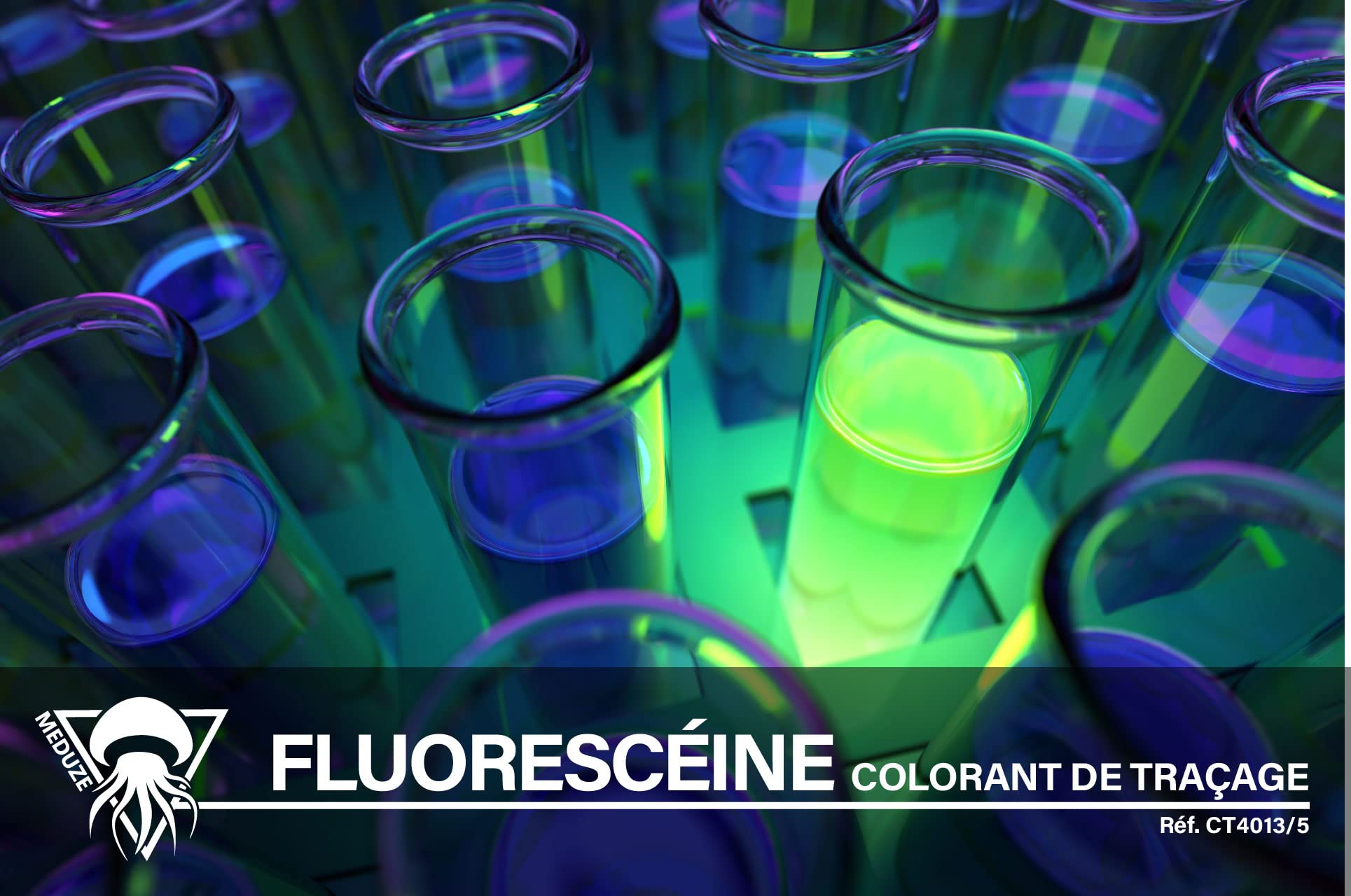 Méduze - 4 x 5 litres de fluorescéine prête à l'emploi - Colorant de traçage - Polyvalent - Grande visibilité
