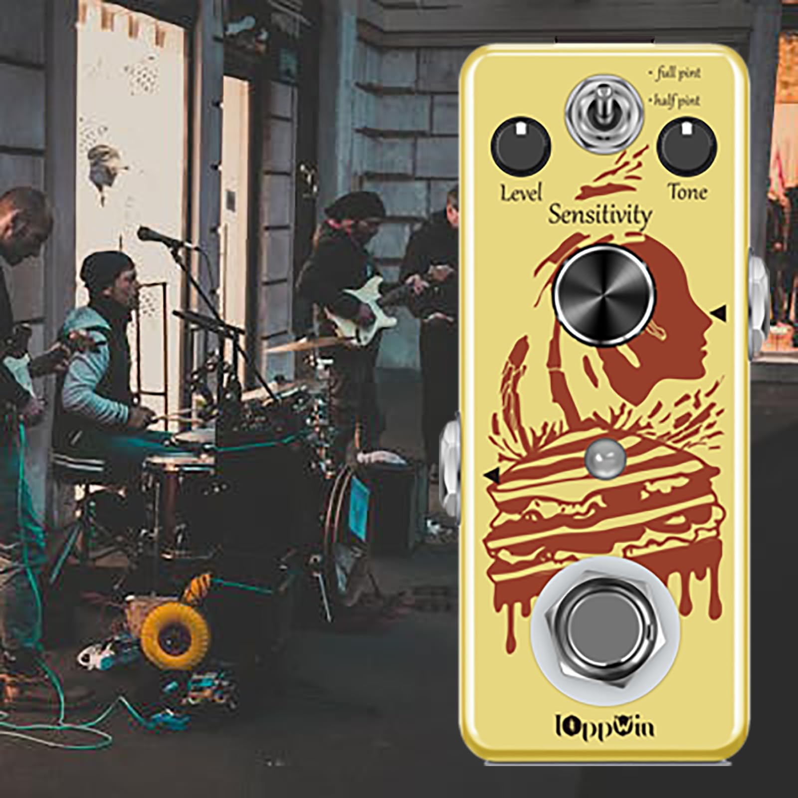 COMP - Pedale compressore ottico, controllo dinamico classico, preserva i transitori, involucro in metallo, True Bypass per chitarra/basso