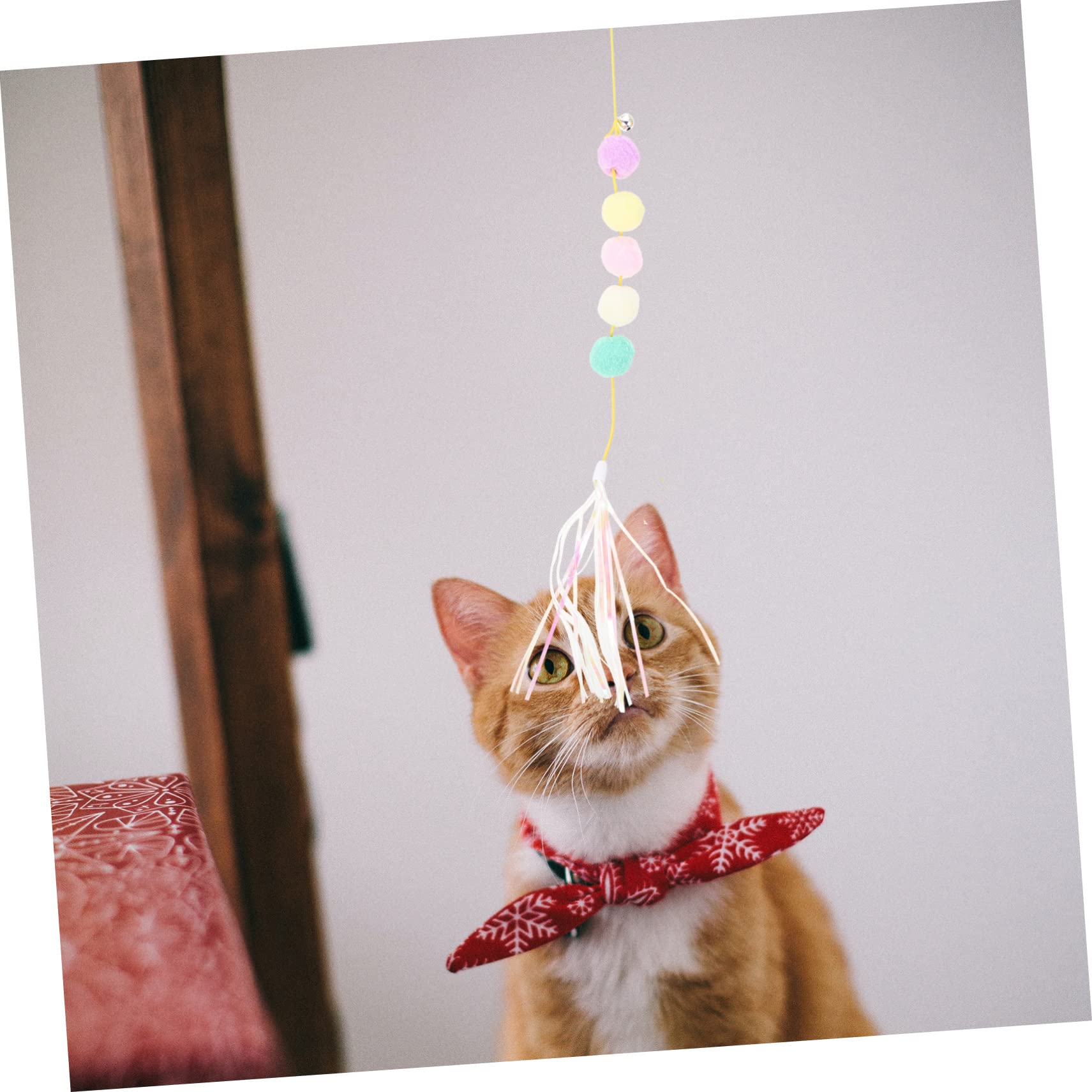 POPETPOP 12stücke Teiliges Interaktives Katzenspielzeug Katzenangel Und Bungee-Seil Selbstunterhaltung Für Kätzchen Federn Geräuschspielzeug Und