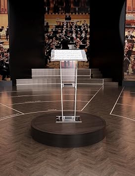 Acrylic Lectern Podium, Pulpit Stand with Storage Shelf