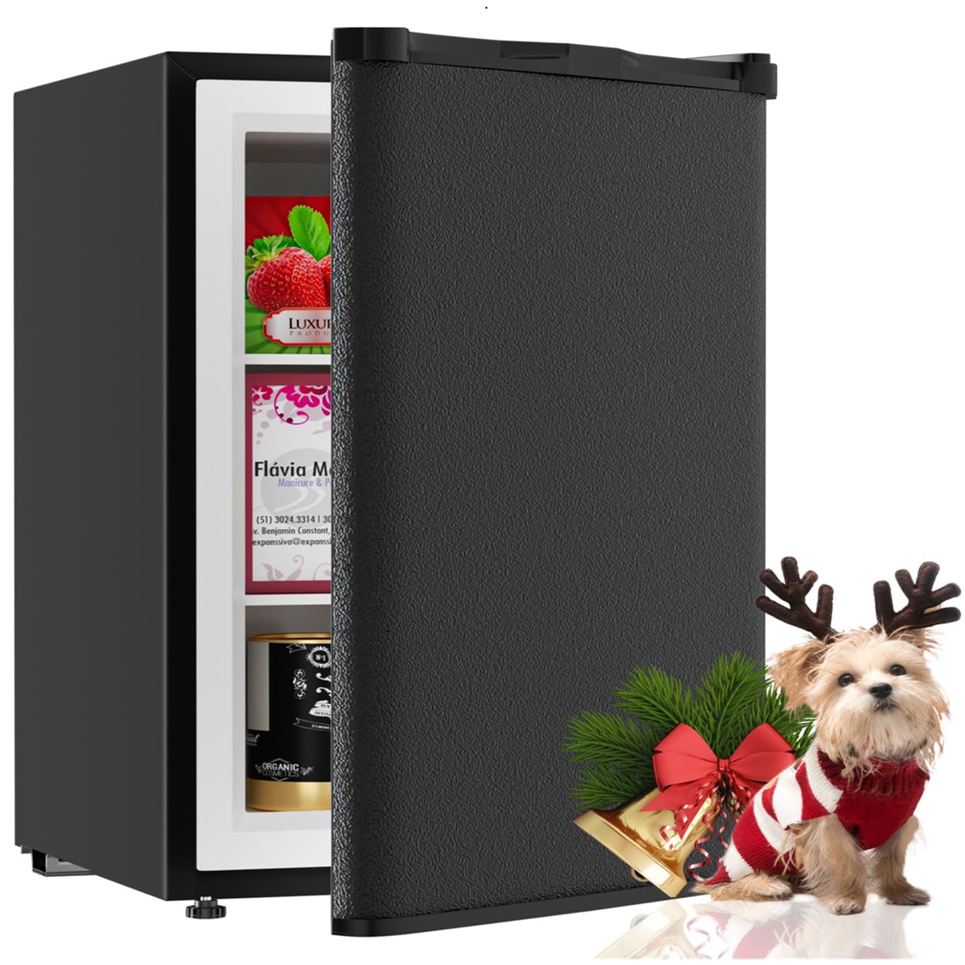 TABU 3.0 Cu Ft Upright Freezer, Mini Freezer with 7 Adjustable Temp, Black
