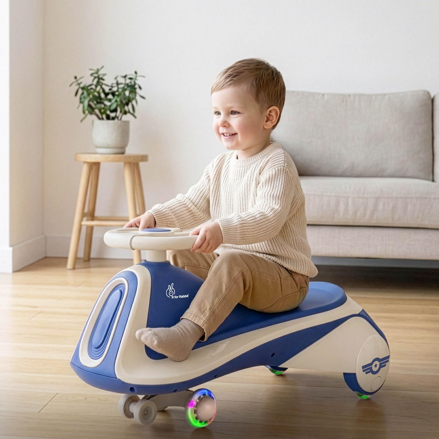 R for Rabbit Iya Iya Sportz Swing Car for Kids, Twister Magic Ride on Car with Scratch Free PU LED Wheel for 3+ Years Baby Boy & Girl, Weight Capacity Upto 100 Kg (Blue Grey)-image-41