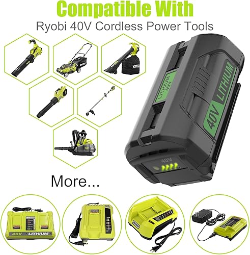 Miniatura 5 de Batería de repuesto de 40 V 6.5 AH para Ryobi 40 V batería de litio OP4060 OP4050 OP4040 OP4030 OP4026, compatible con Ryobi 40 voltios