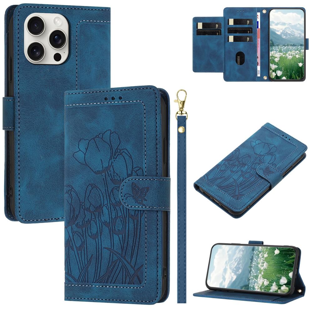 Étui iPhone 11 Pro Max bleu protection intégrale avec porte-carte - 7