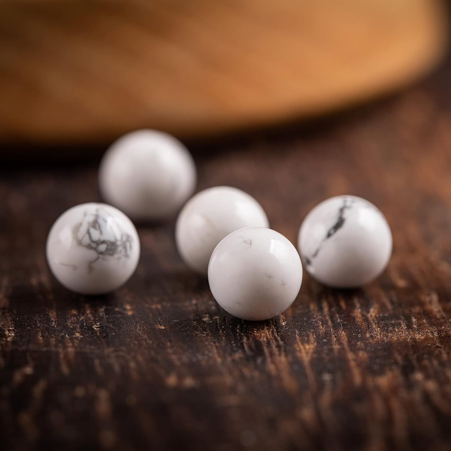 100 pcs 8mm Natural Gemstone Beads for Jewelry Making, White Turquoise Round Smooth Healing Agate Stone Beads Bulk - Image 3