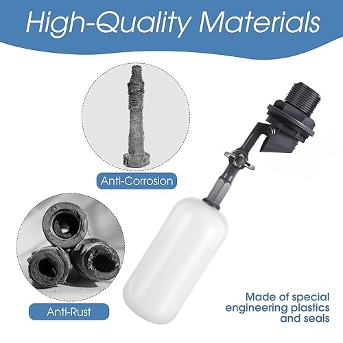 Miniatura 4 de Válvula de bola flotante, tubo de suministro de 12 pulgada macho de llenado automático humidificador de agua con brazo ajustable para estanques,