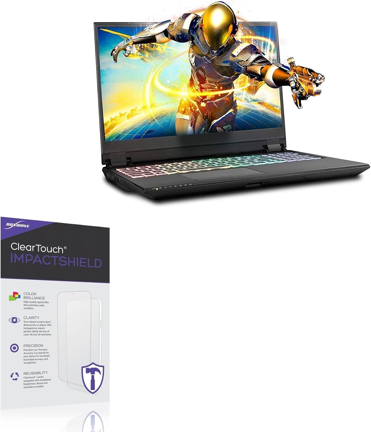 BoxWave Screen Protector Compatible With Sager NP8454 - ClearTouch ImpactShield (2-Pack), Impenetrable Screen Protector Flexible Film