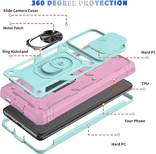 Miniatura 5 de DAWEIXEAU Funda para Galaxy S21 Ultra, a prueba de golpes, resistente a los impactos con lente deslizante Funda protectora para Samsung Galaxy S21