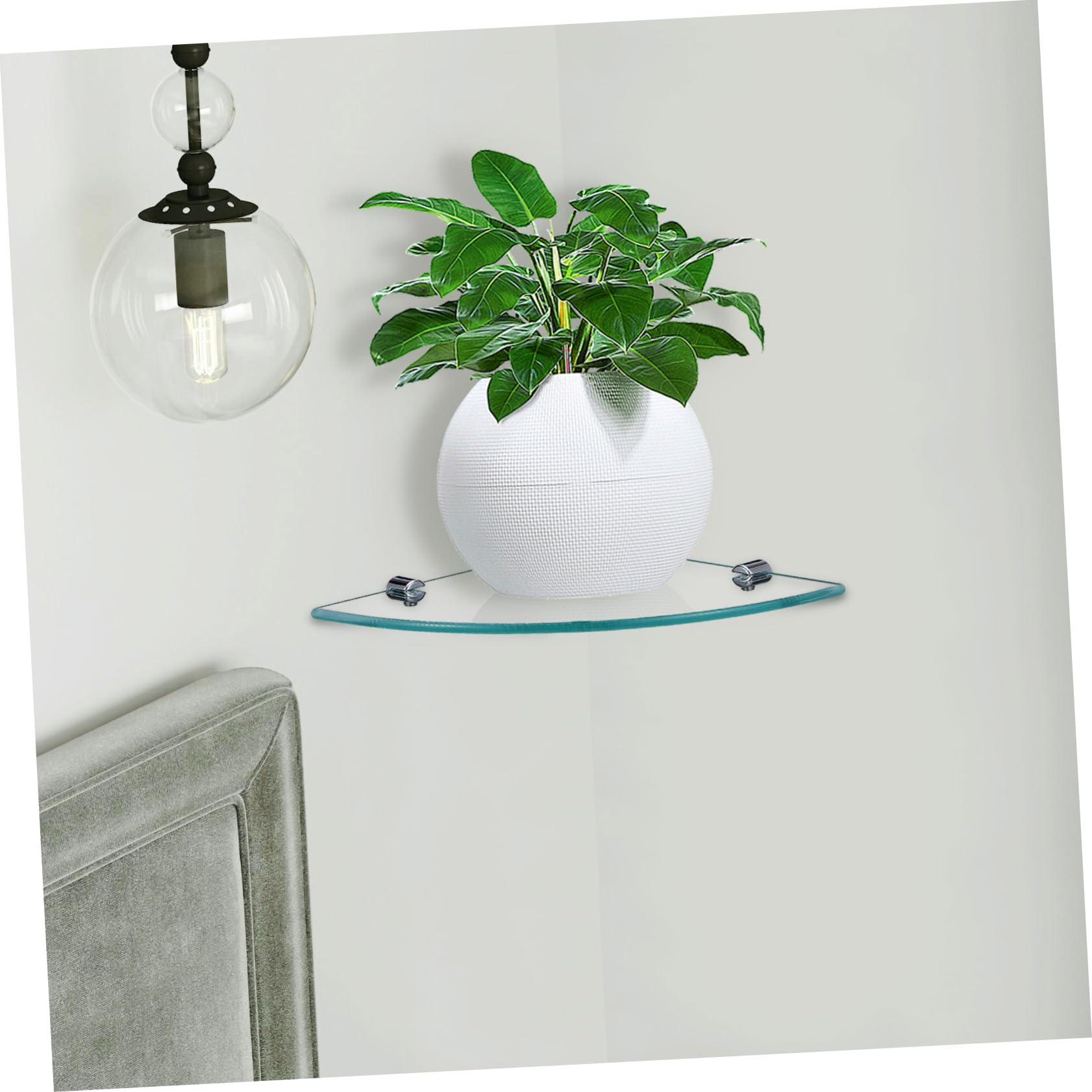 Cabilock Esquinero Baño de Vidrio, Estante de Esquina Triangular para Baño, 2 Unidades, Montaje en Pared, Organizador Moderno para Ducha