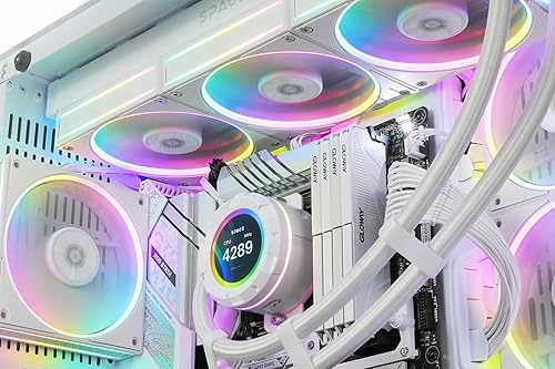 Miniatura 4 de ID-COOLING SL360 Enfriador líquido de CPU blanco con pantalla, pantalla LCD personalizable de 2.1 pulgadas para imágenes o métricas de rendimiento,