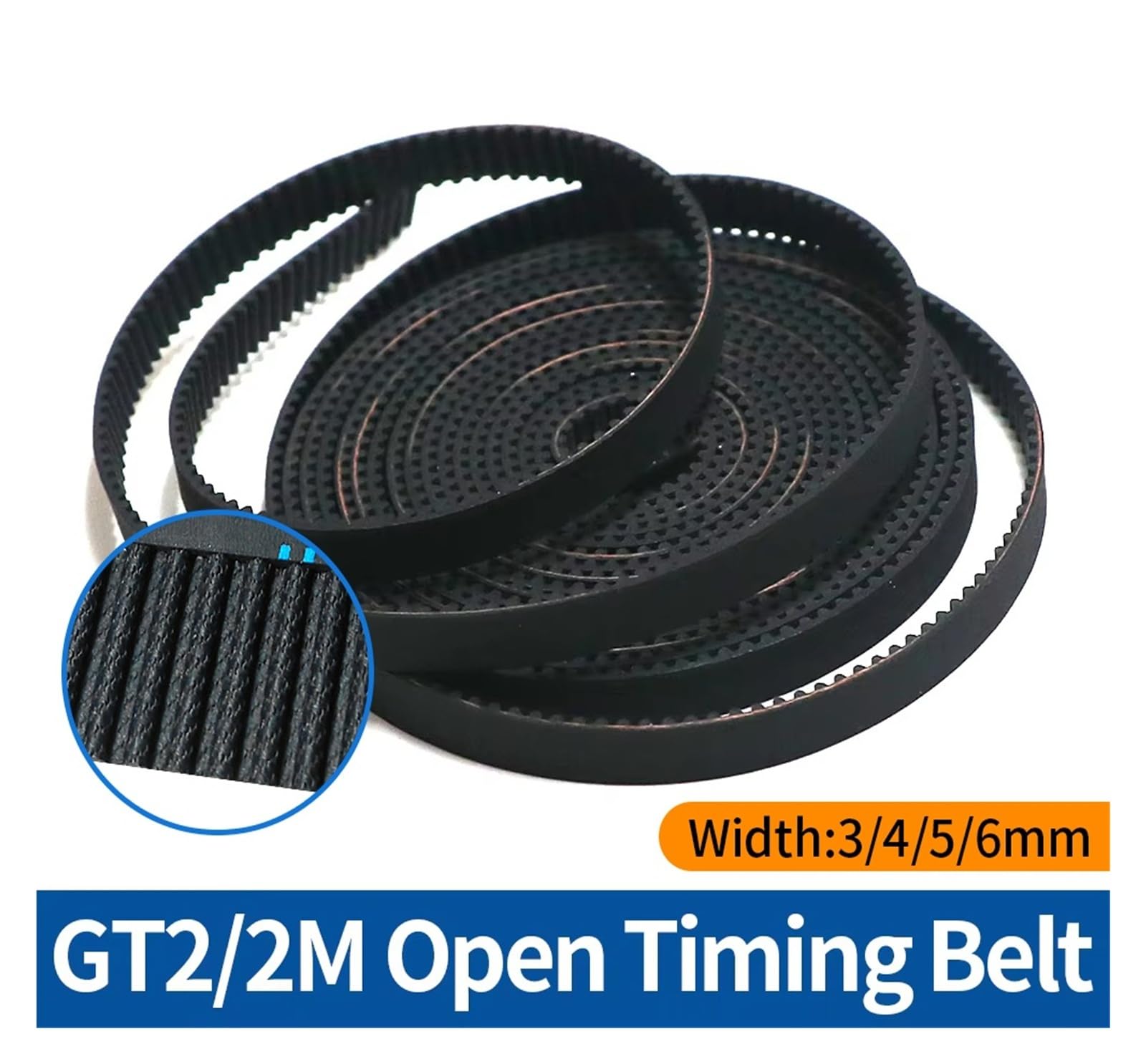 1 metr/partia GT2 pas synchroniczny o szerokości 3 mm, guma 3 mm, 2GT-3/4/5/6 mm, mała szczelina, pas do druku 3D(5Meter,1PC_6MM)