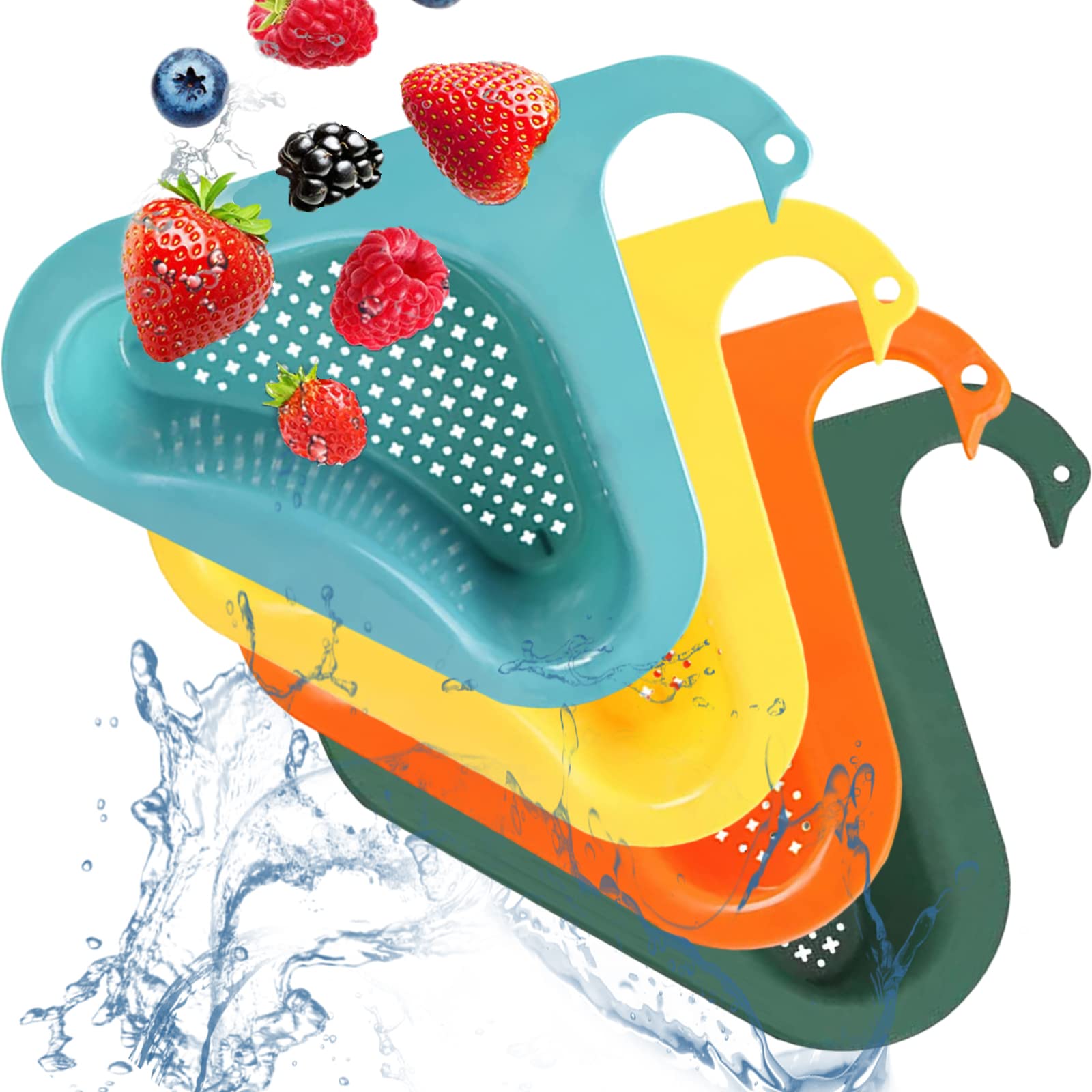 Zller2587 Swan Kitchen Sink Drain Strainer,swan Drain Basket, Kitchen Sink Strainer Basket, Multifunctional Drain Basket Sink Swan Drain Basket Sink Strainer, Triangle Sink Filter