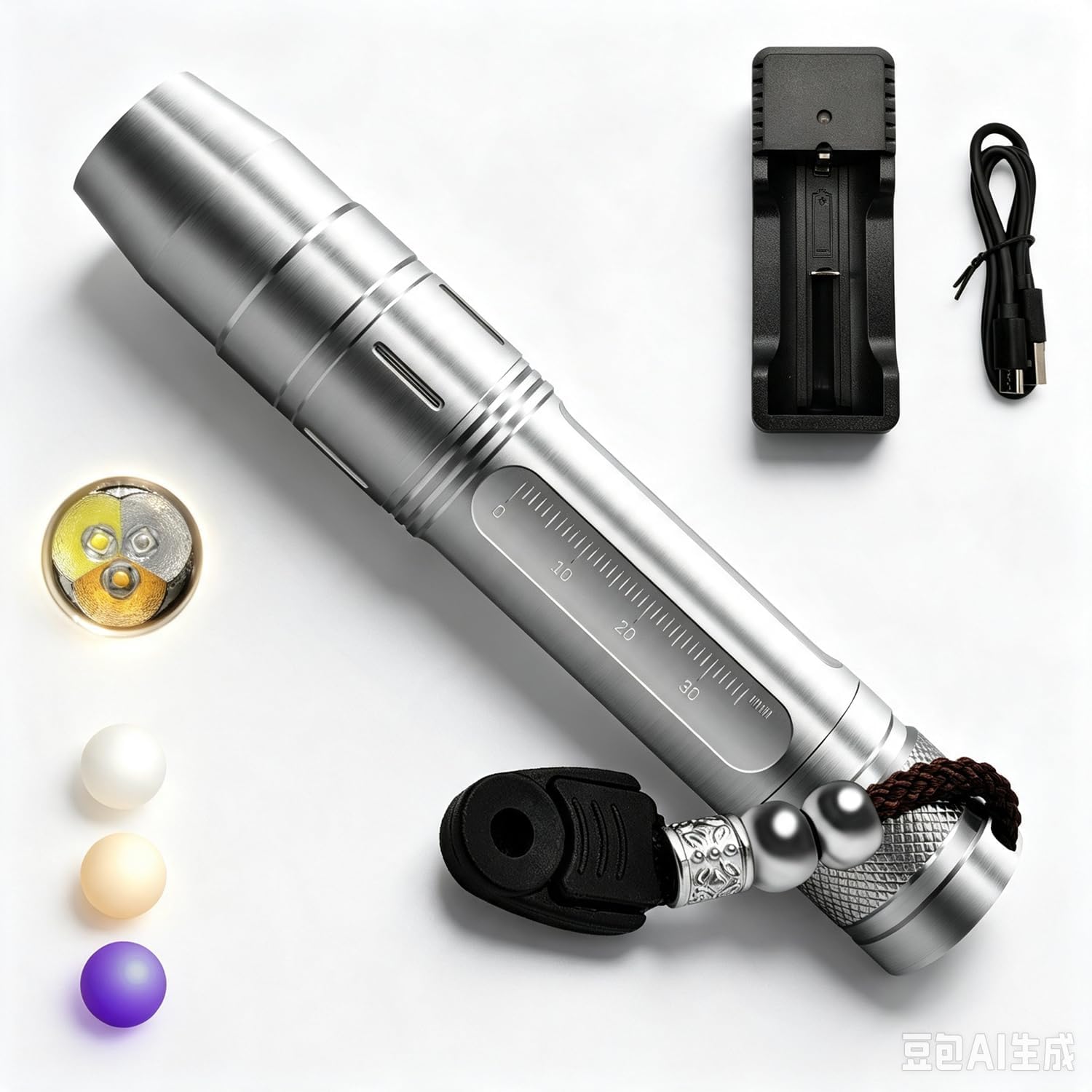 QLEE 365Nm UV Light Gem Tester Diamond Tester for Jade Gemstone Appraisal | Rechargeable UV Torch 3 Light Mode, EDC Flashlight,Gemstone Tester For Stones Jewelry, Counterfeit Bill & Pet Stain Detection