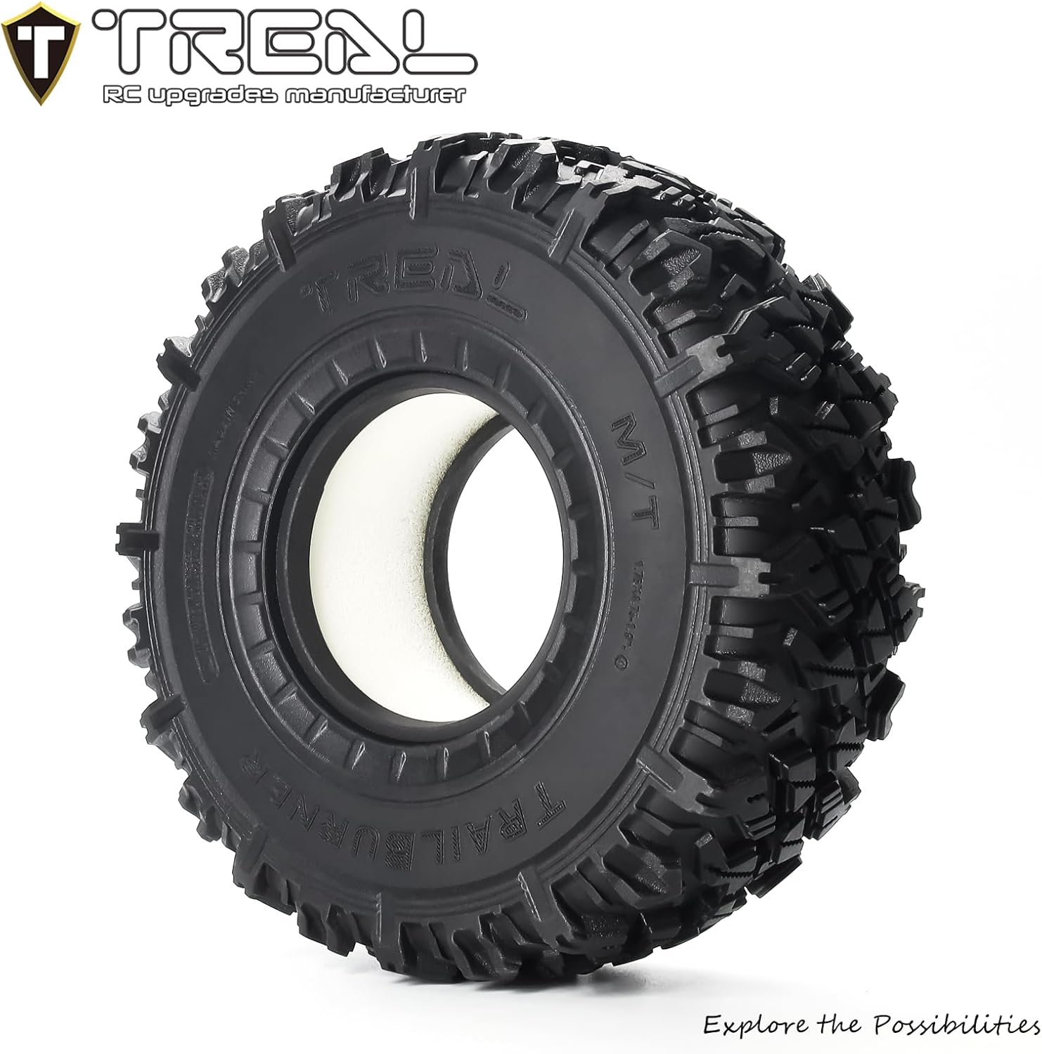 TREAL 1.9 Tires TrailBurner Rubber Tyre Set (4P) RC Beadlock Wheel Tires for 1:10 RC Crawler Axial SCX10 II SCX10 III Capra TRX4 Gen8 Ascent