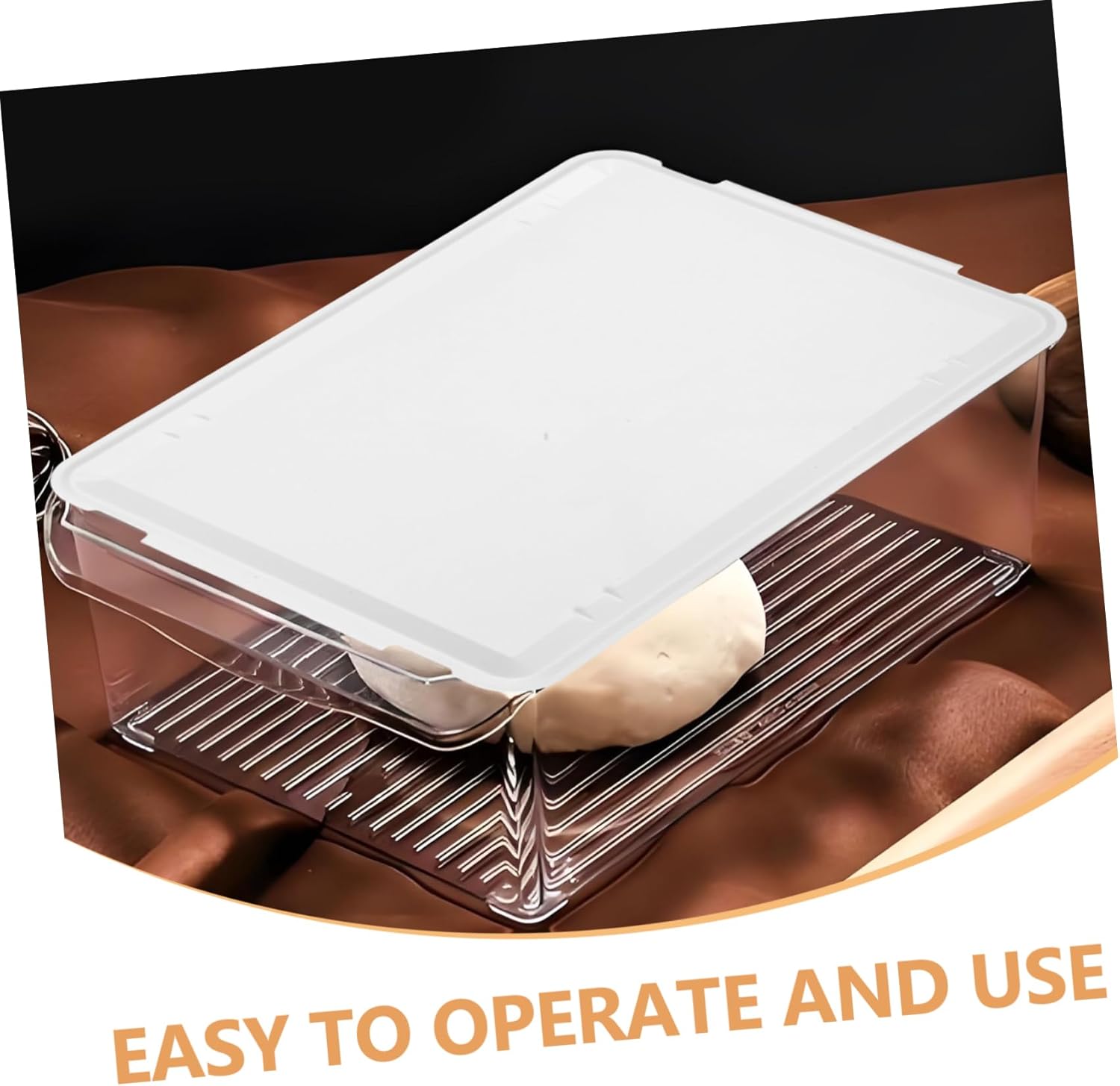 Stackable Food-Grade Plastic Pizza Dough Proofing Box Lid Airtight Container Cover for Bread and Sourdough Baking for Home and Commercial Use