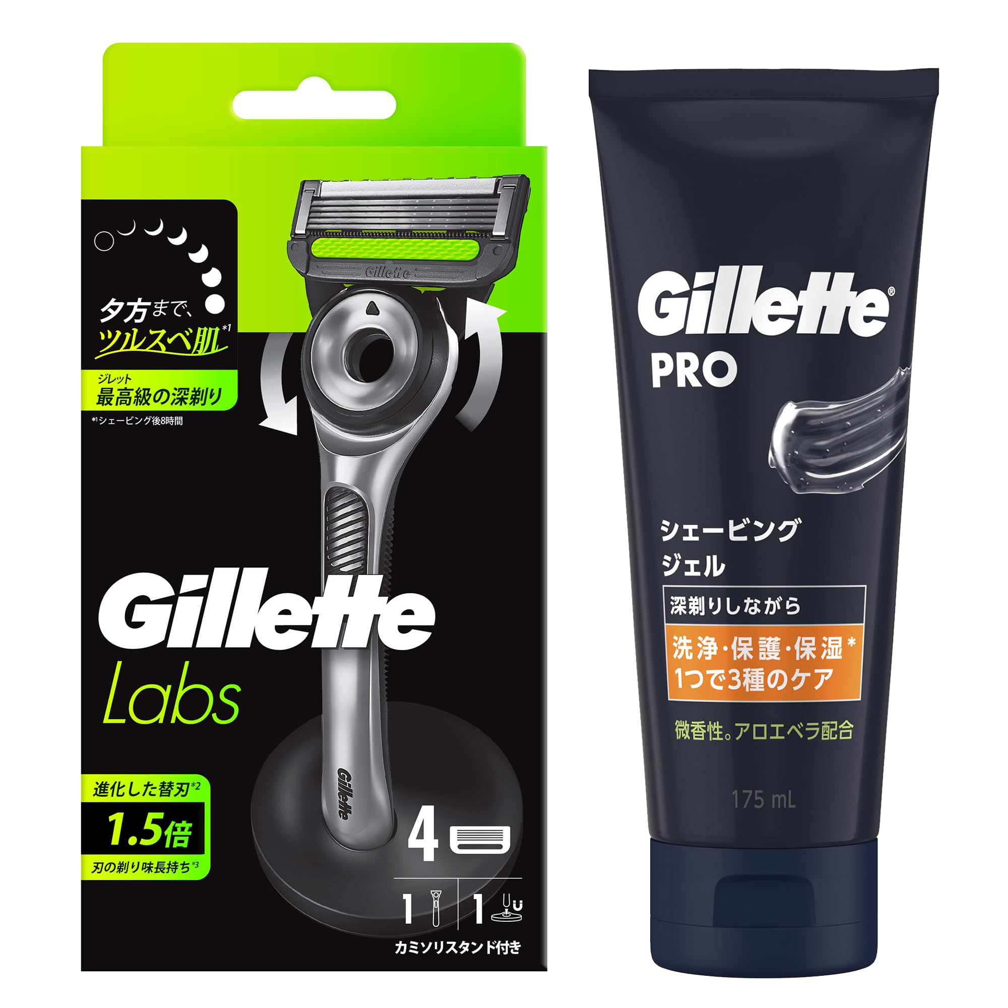 Amazon.co.jp: Gillette ジレット 髭剃り 替刃 4個 スタンド付