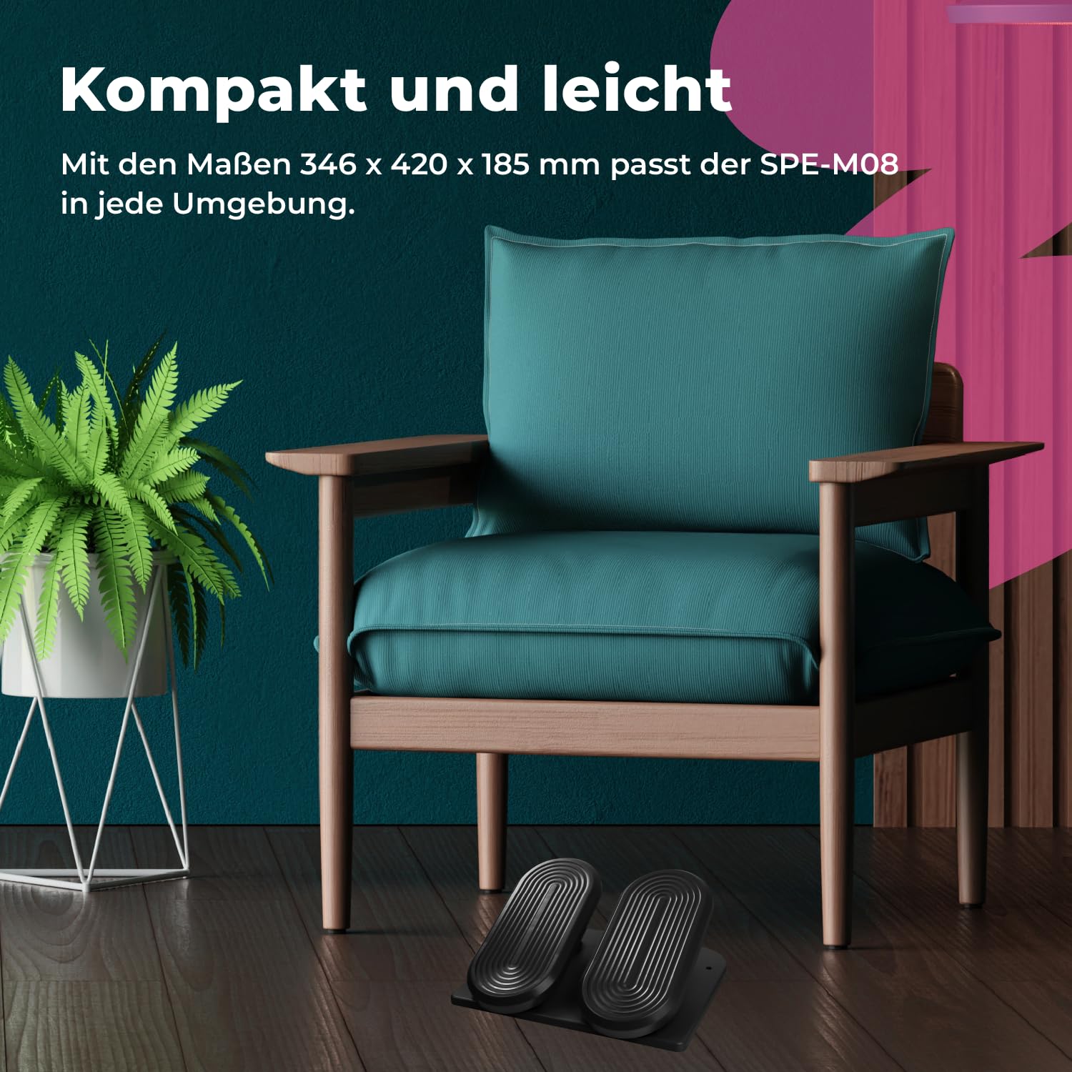 Spacetronik Ergonomische Fußstütze Schreibtisch mit Mini-Stepper-Funktion | Fußablage Schreibtisch mit Rutschfeste Basis, Fitness und Entspannung, Home Office Gadgets