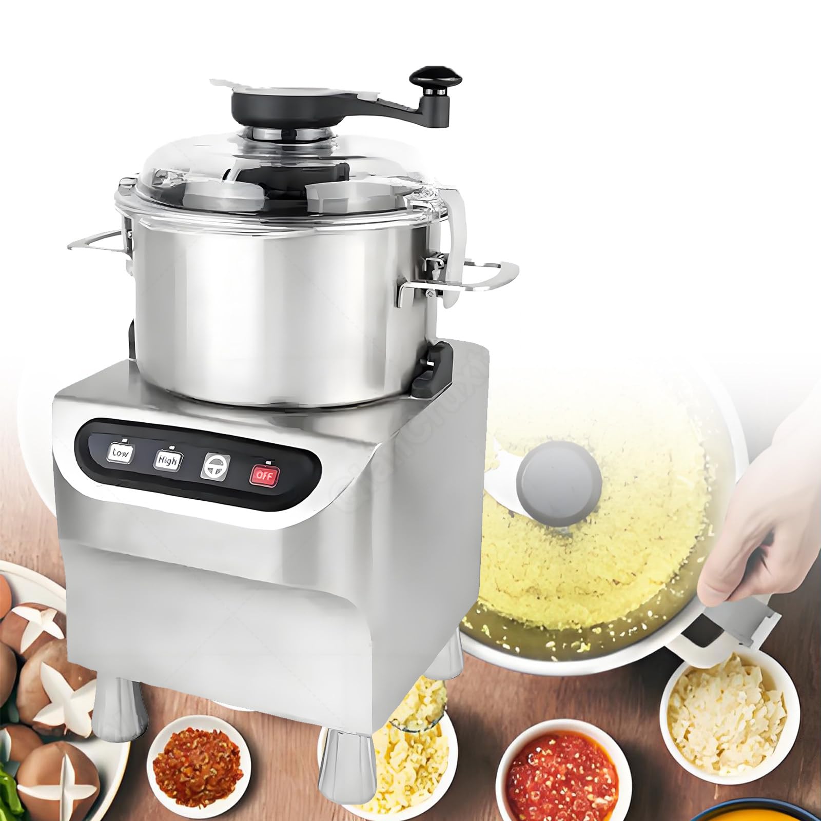 Picadora Profesional con Protección contra Sobrecalentamiento,Motor 1500 RPM,Construcción Duradera,Tapa Transparente,Accesorio Rascador 360 Tipo de Alimentos 8L-1500W
