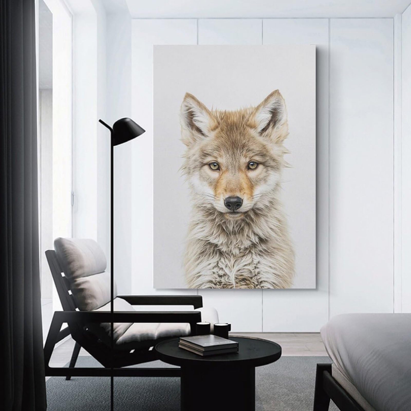Junmoney Cute Baby Wolf Room Decor Wall Art, 20x30inch(50x75cm), for Front Hall, Corridor Or Welcome Spaces, A Neat Decor Update for Hallways