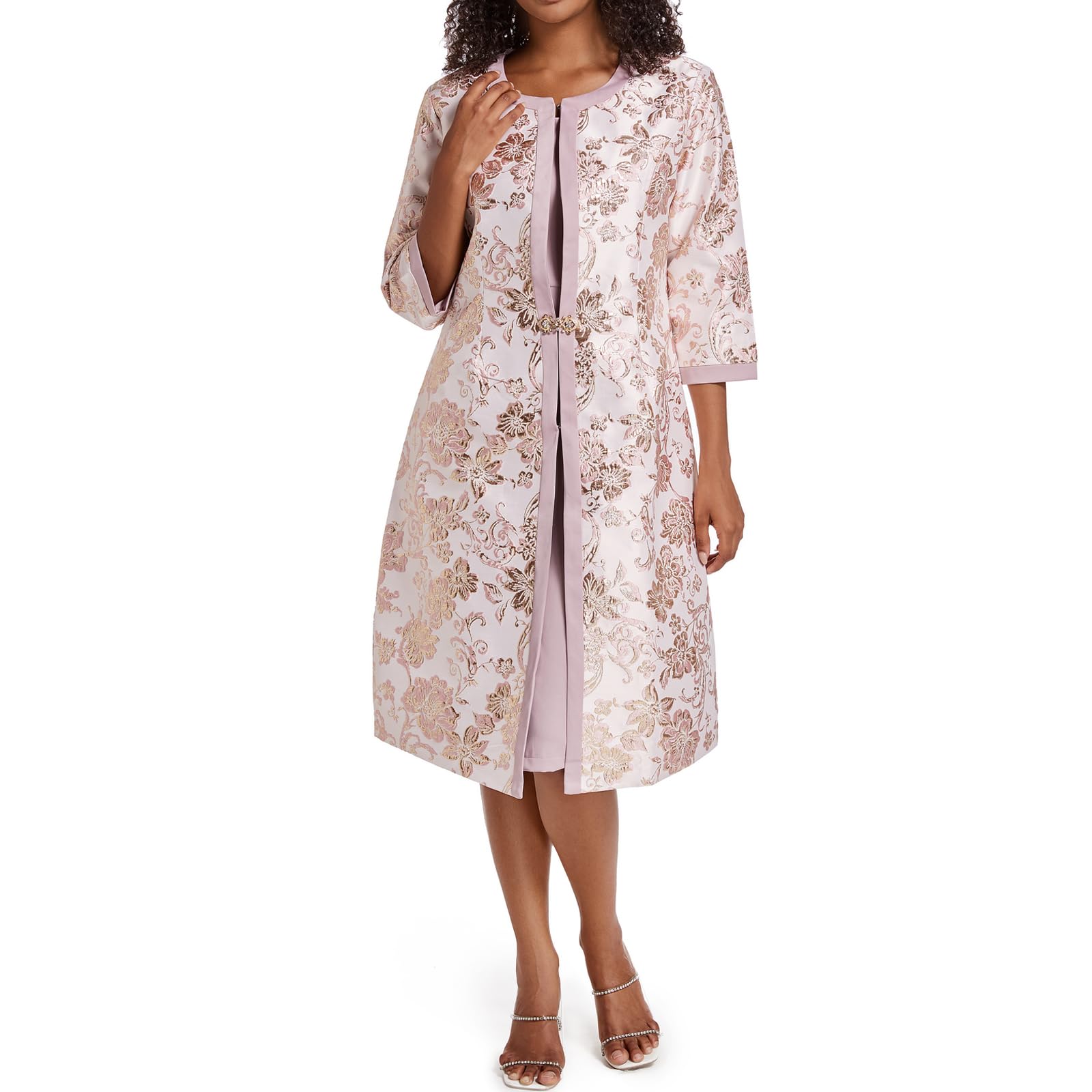Jacquard Embroidery Long Jacket Set
