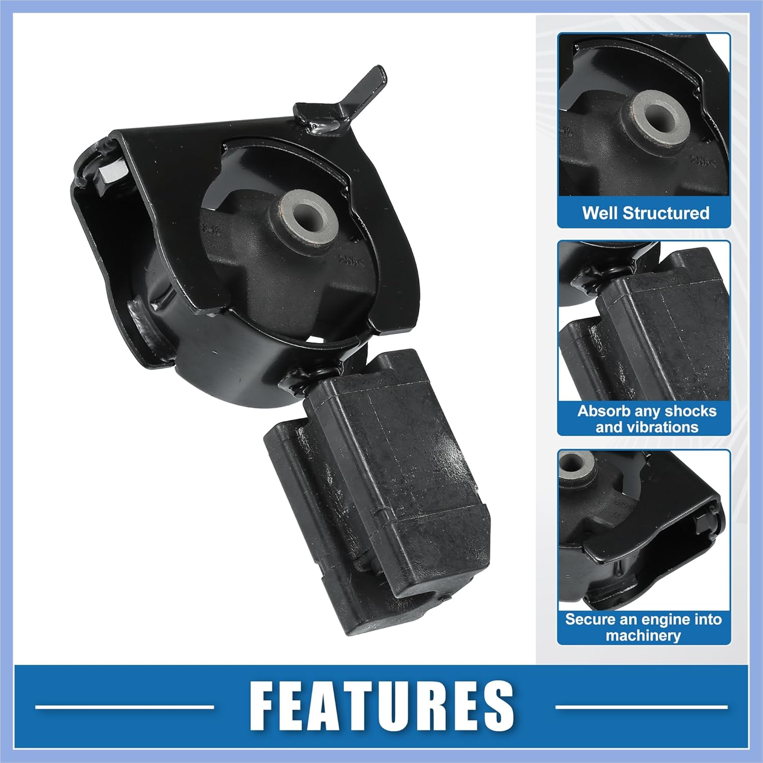 Engine Motor Mount No.12361-22090 Front Trans Mounting Insulator for Toyota Corolla 1.8L 2003-2008 Iron Stable