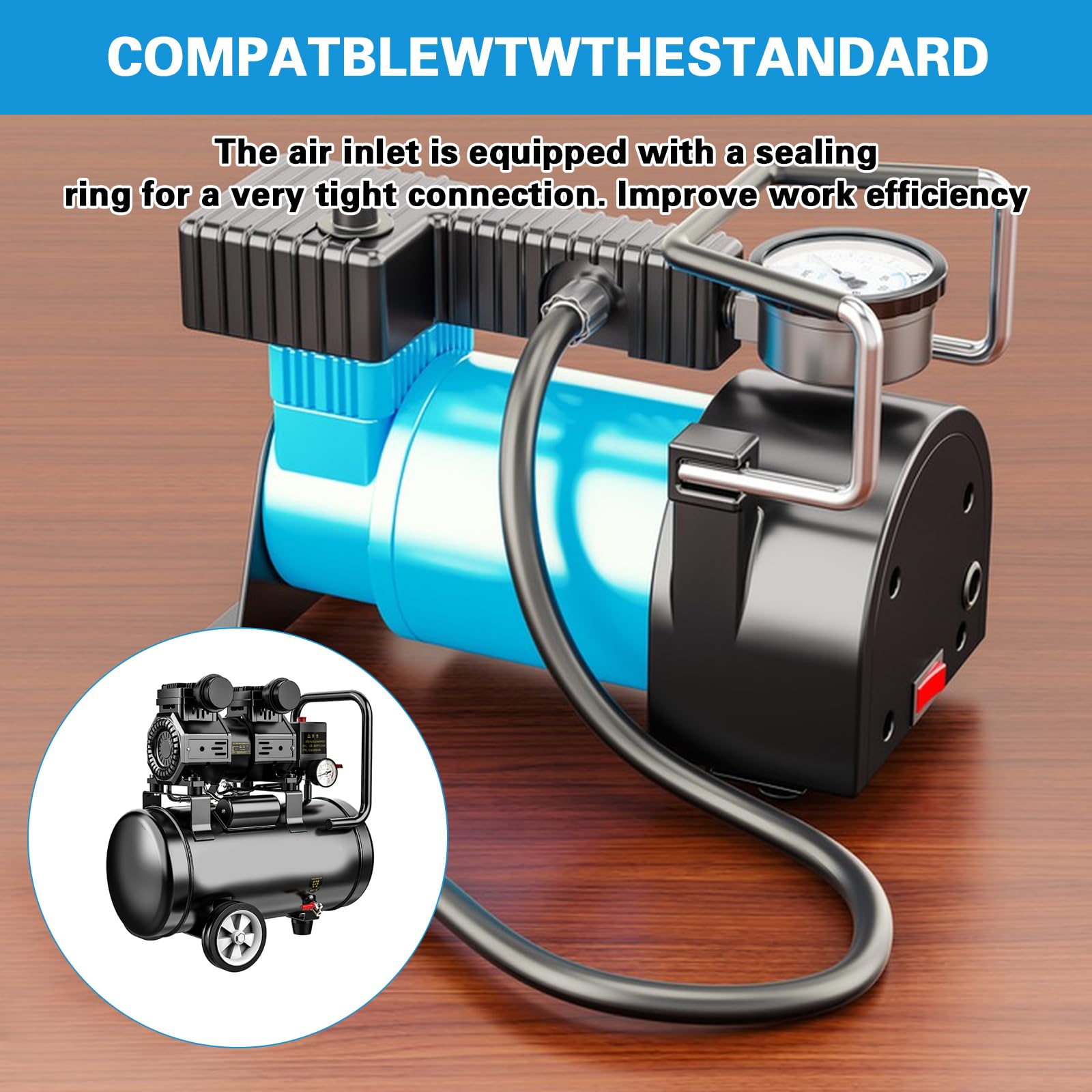 1 SetAirline Hose Connectors,1/4" BSP Airline Hose Connector Y Splitter Airline Coupling 1/4" BSP Air Line Fittings,3 Way Male/Female Thread Quick Release Coupler Fittings for Air Lines Compressors - Image 4