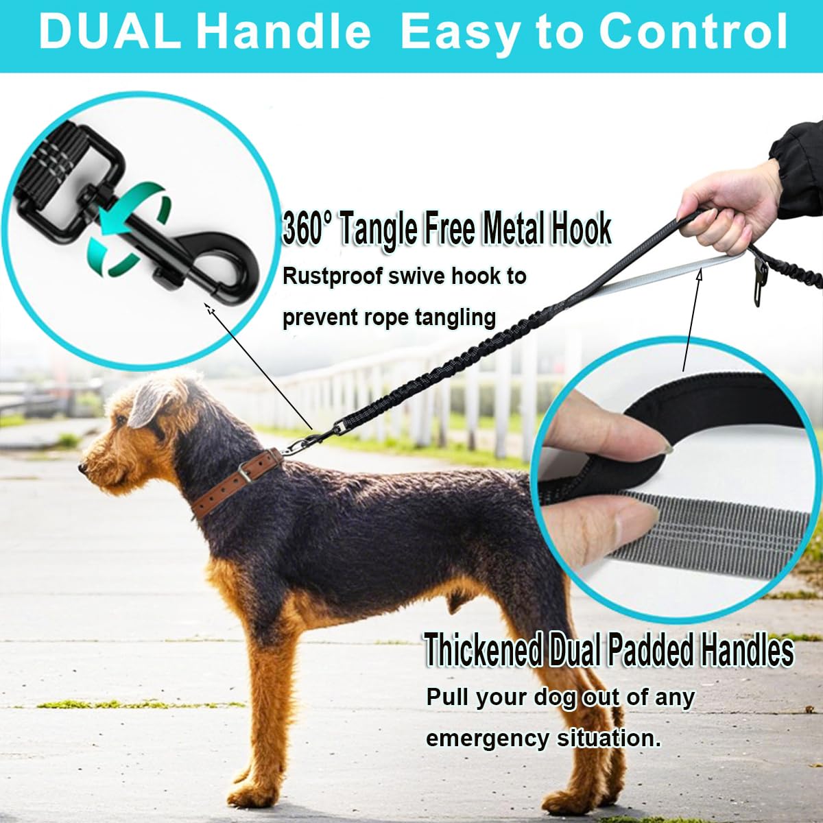 Running Leads for Dogs with Waist Belt Fiyade Hands Free Dog Lead - Image 3