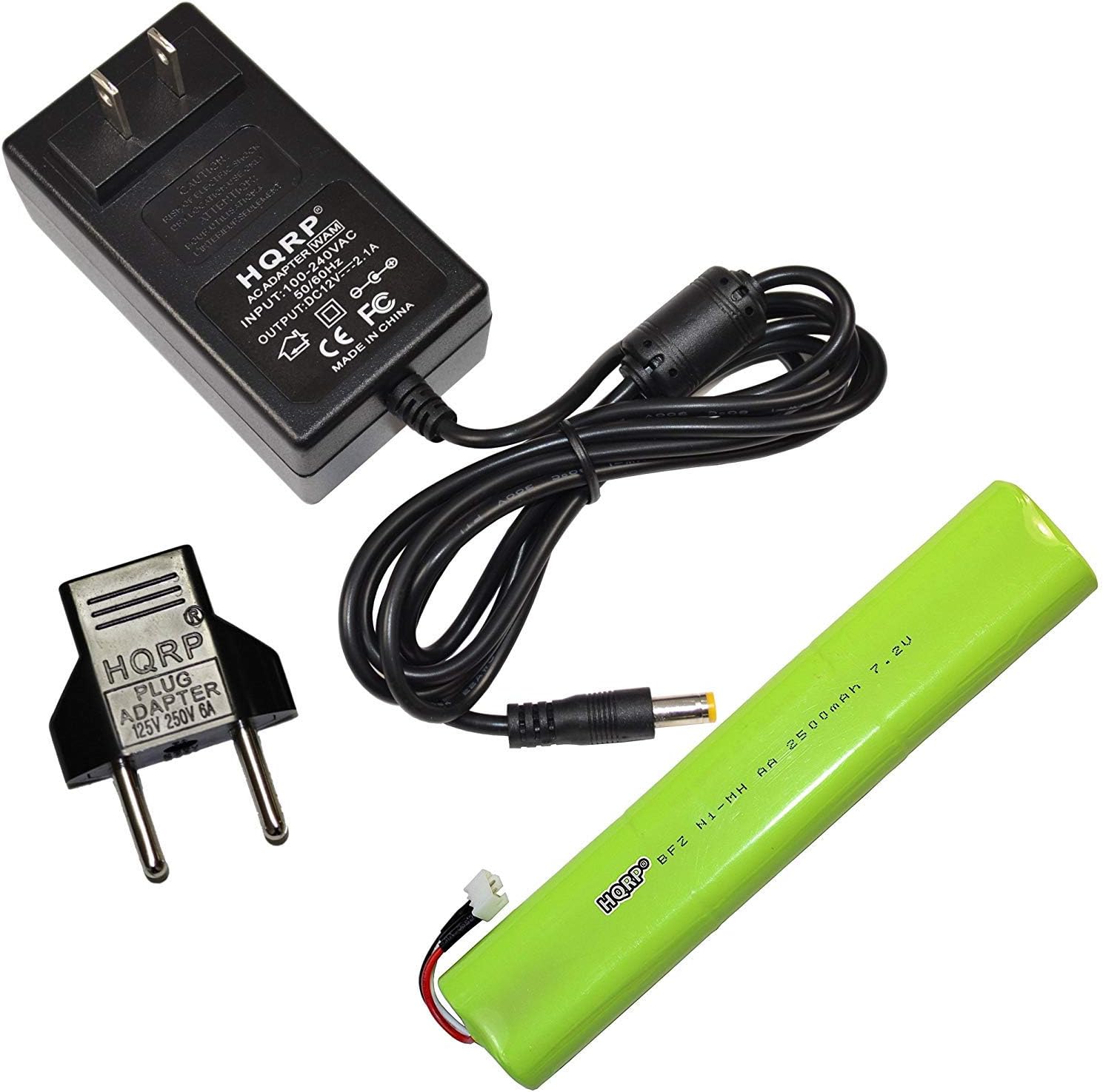 HQRP Kit AC Adapter and Battery compatible with TDK A33 A34 Life on Record Wireless Weatherproof Speaker A-33 A-34 Portable Rechargeable Power Supply PSU Cord Mains Adaptor Charger + Euro Plug Adapter