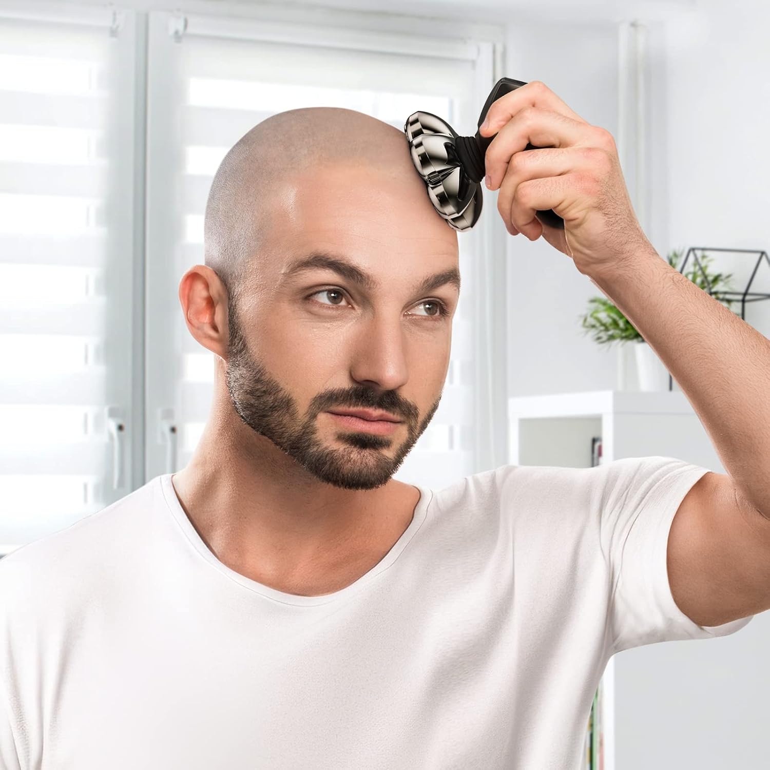 7 Blade Floating Replacement Shaving Head, Washable Shaver Blade Heads Replacement for Head Shaver, Wet & Dry Compatible for Rotary Shavers - Image 8