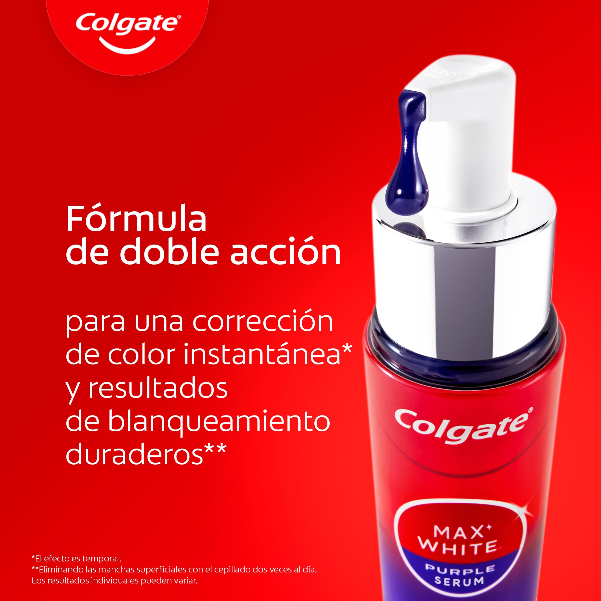 Colgate Max White Sérum Morado 40ml, Blanqueador Dental Instantáneo sin Flúor, Blanquea Instantáneamente, Fórmula de Doble Acción para Corrección del Color y Resultados Blanqueadores Duraderos — view 11